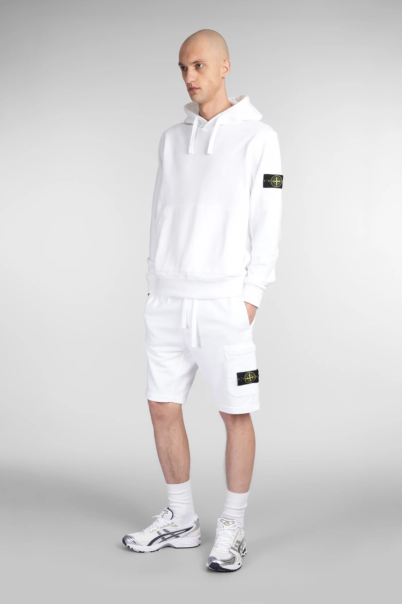 Shorts in white cotton - Image 2