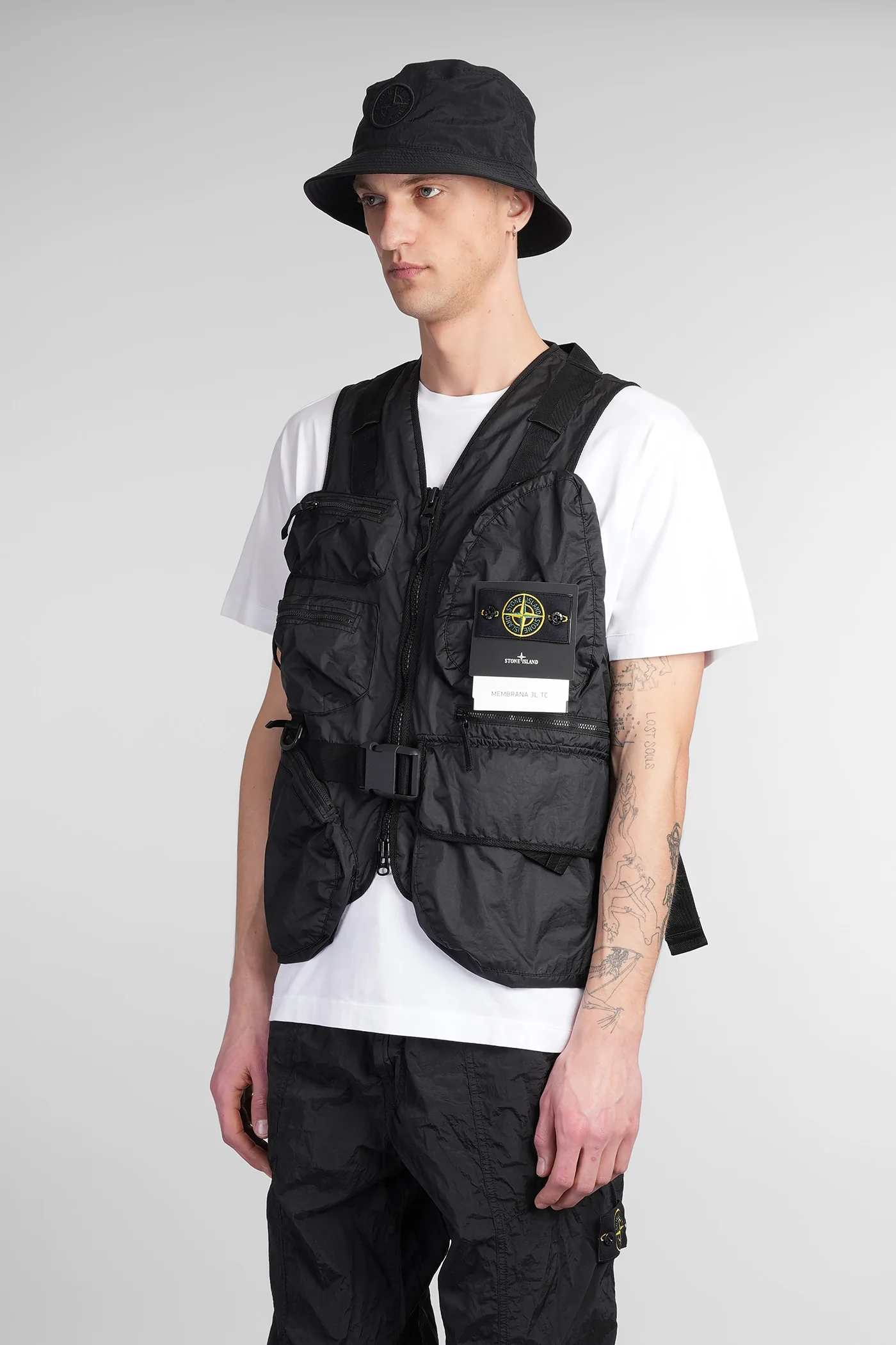 Vest in black polyamide - Image 4