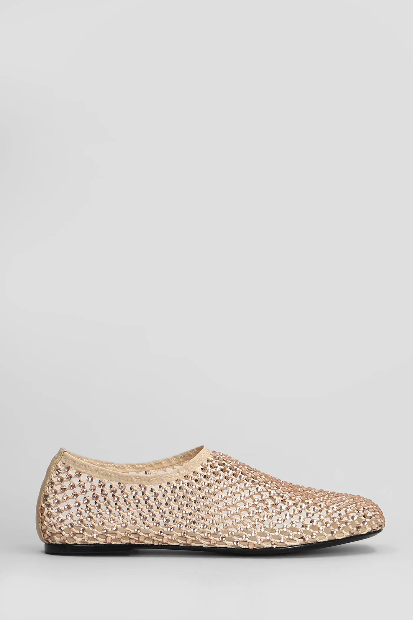 Ballet flats in beige leather