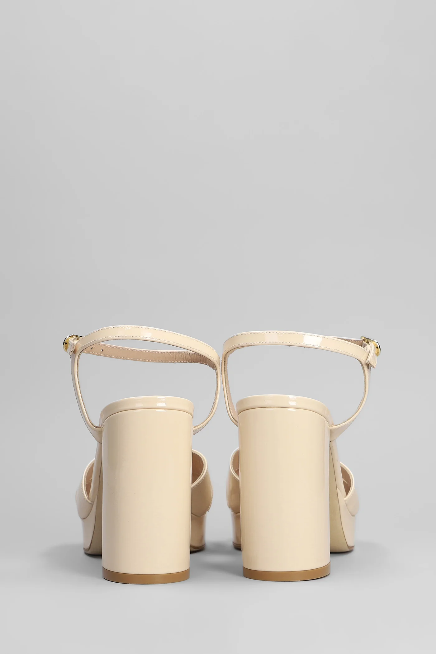 Dayna platform Sandals in beige patent leather - Image 4