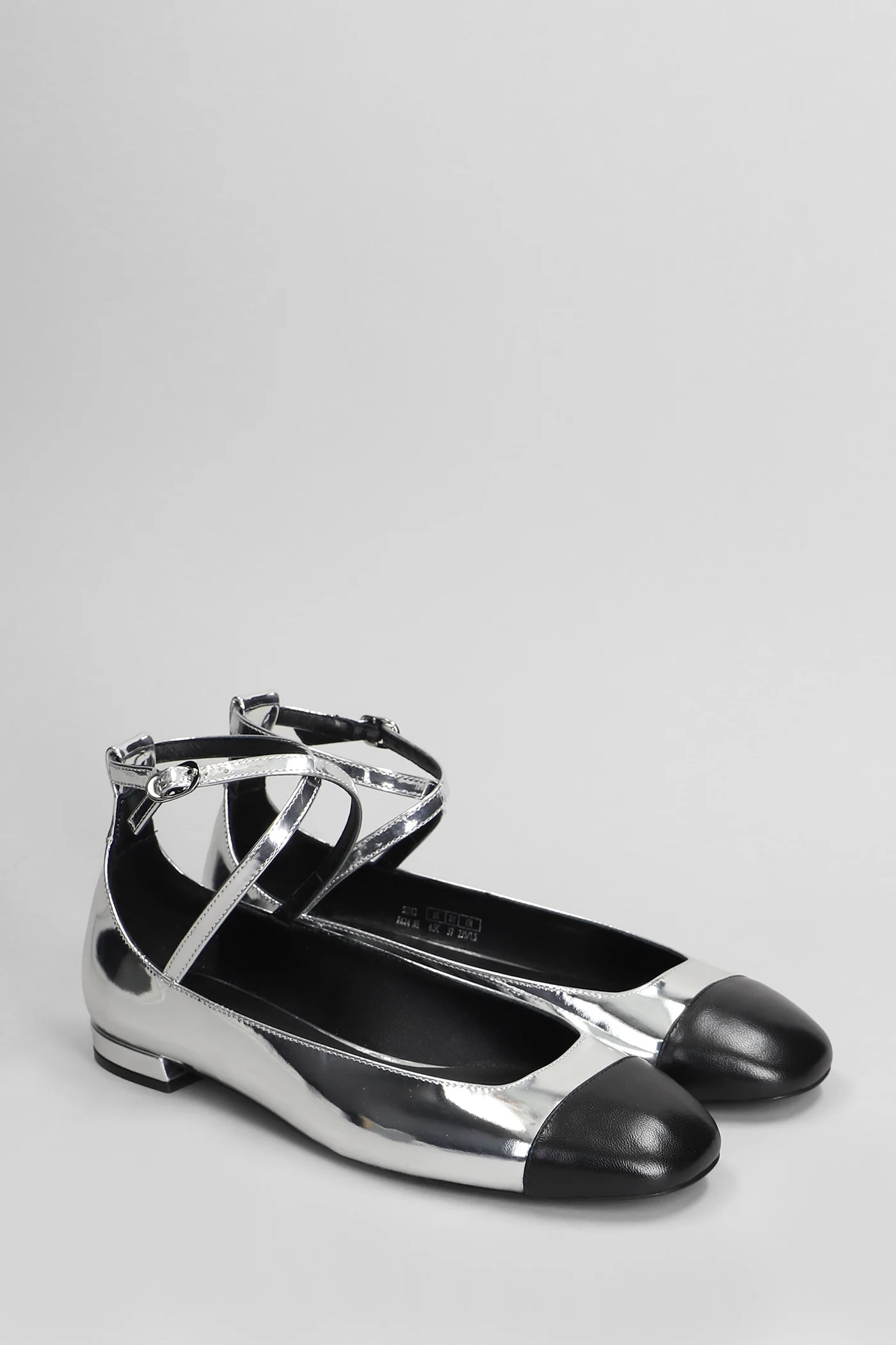 Eden Ballet flats in silver leather - Image 2