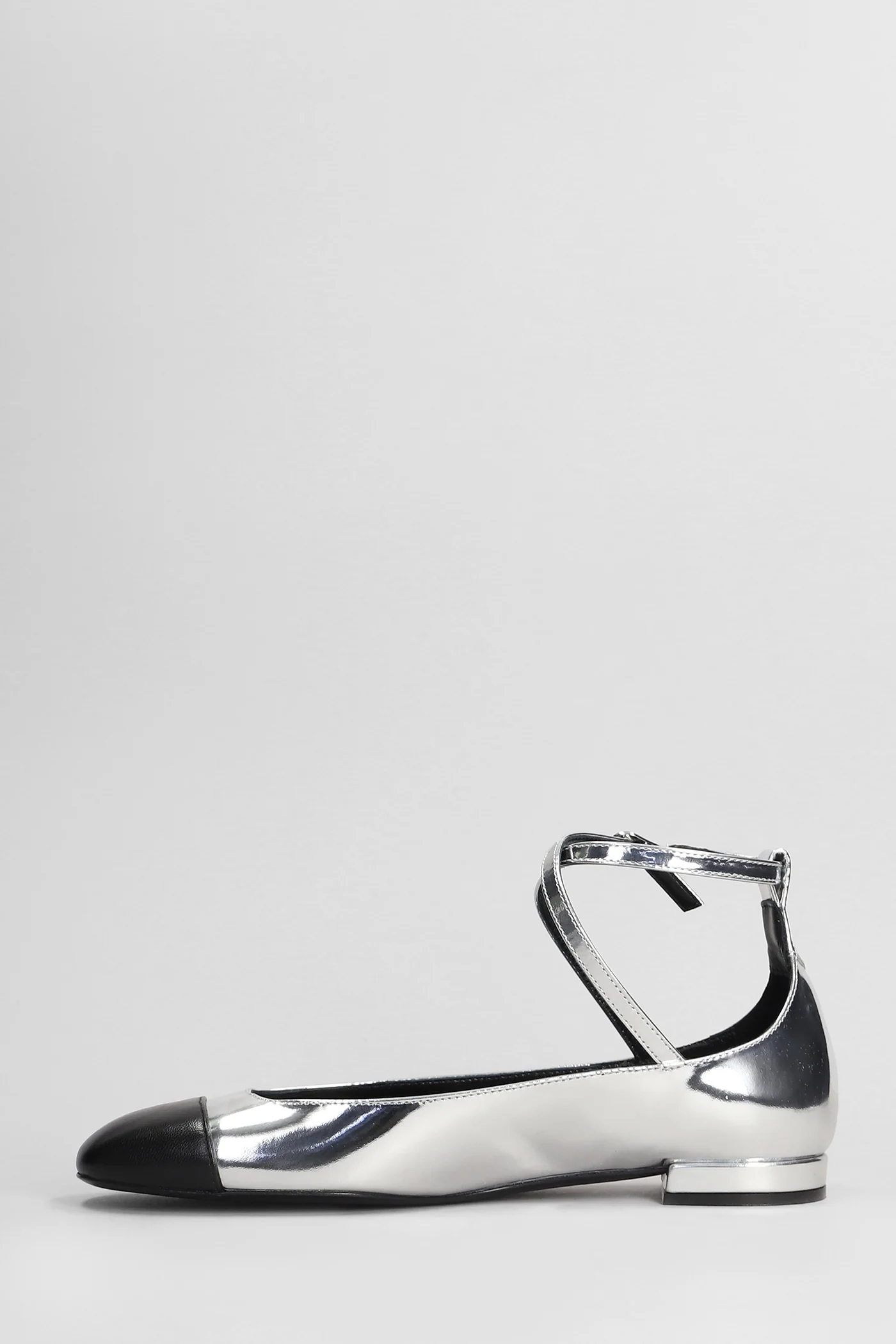 Eden Ballet flats in silver leather - Image 3
