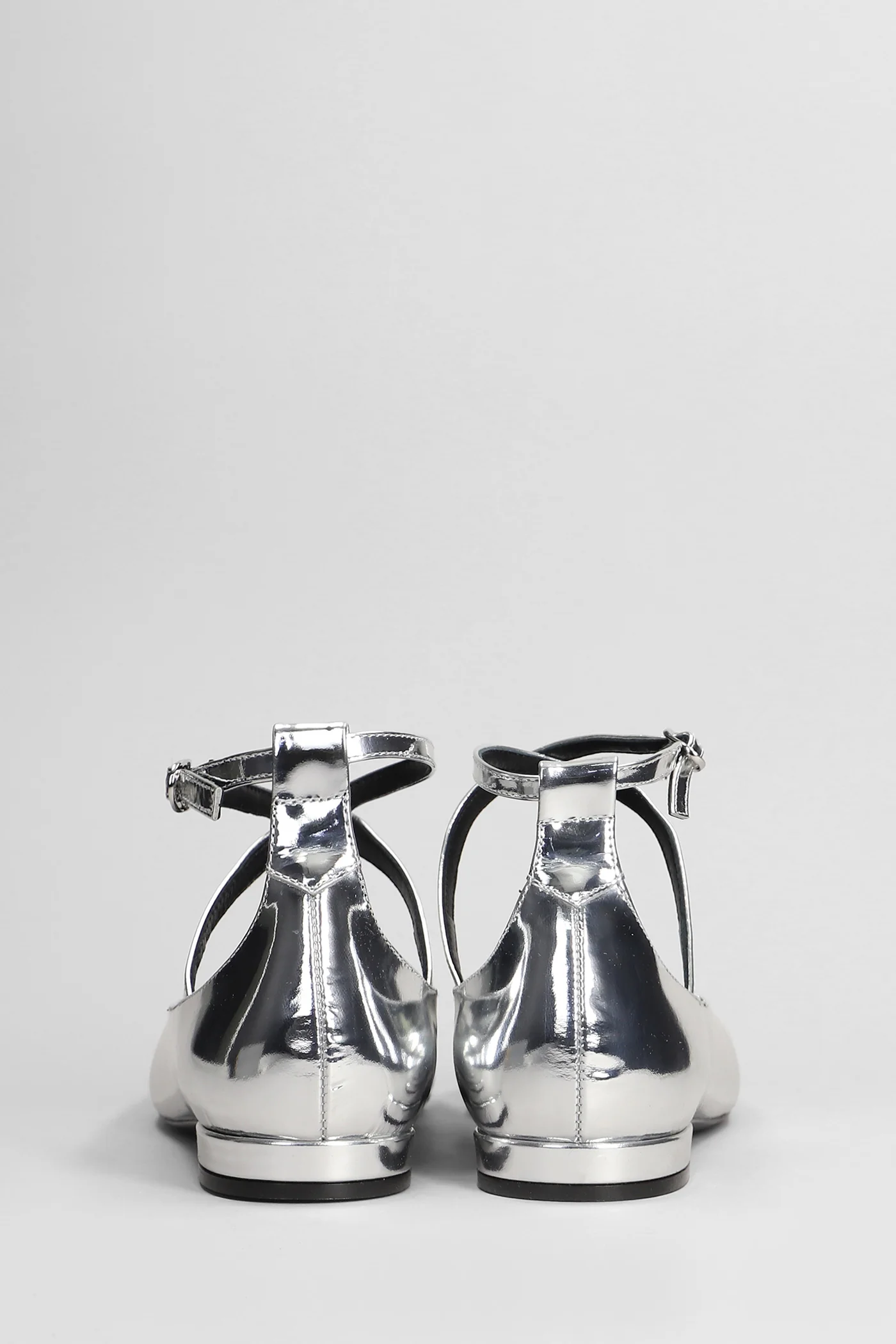 Eden Ballet flats in silver leather - Image 4