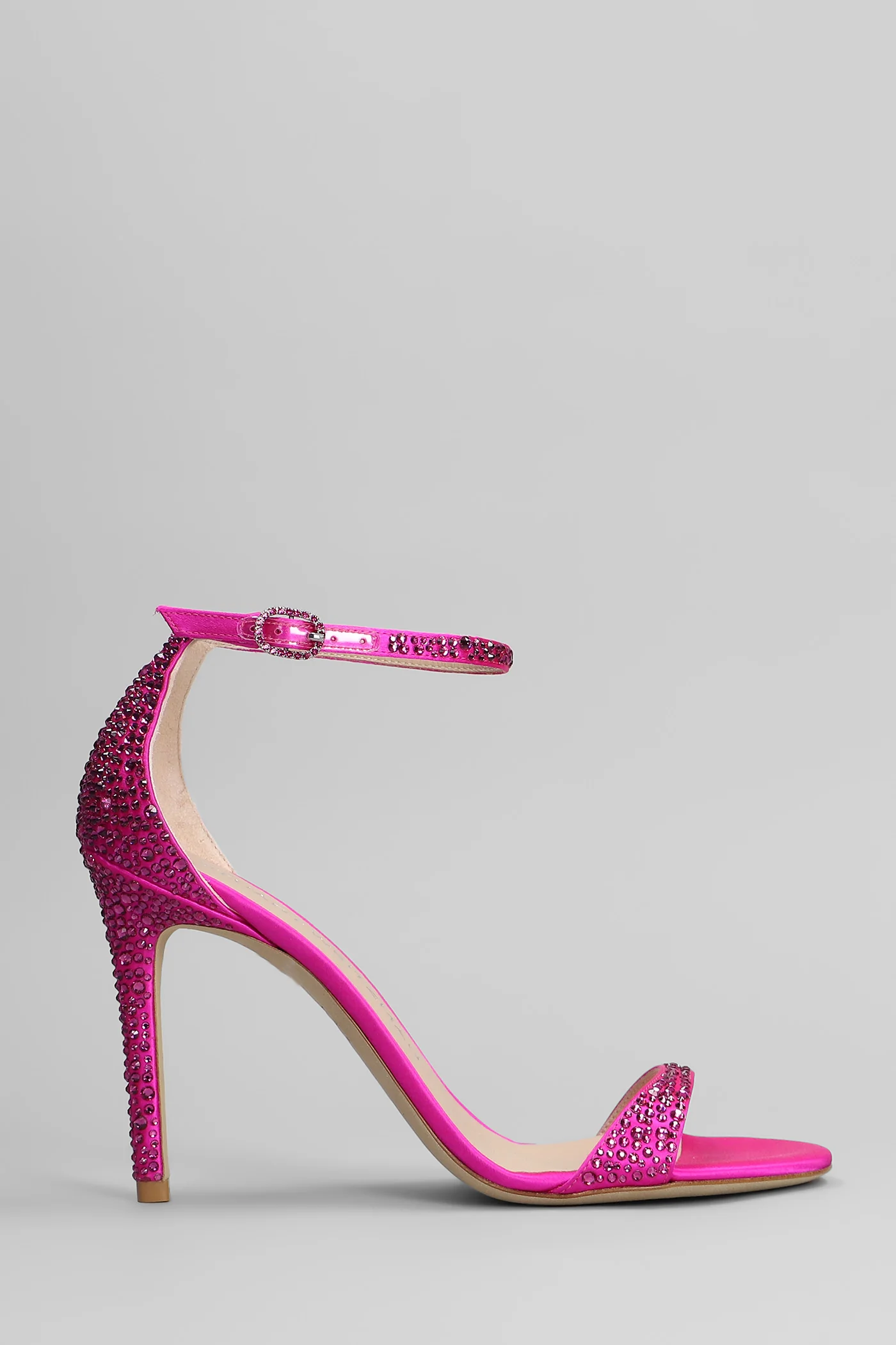 Nudist shine Sandals in fuxia satin