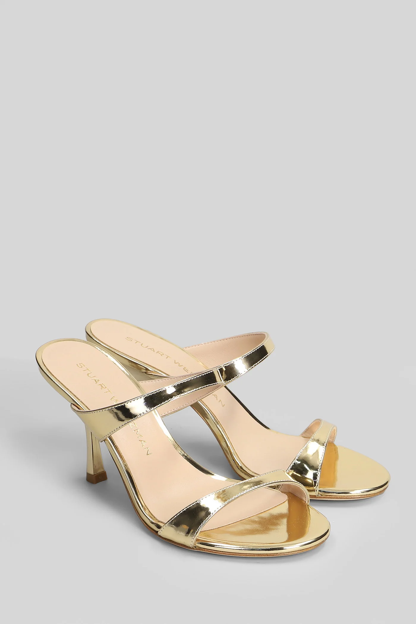 Nudist Slide 85 Sandals in platinum leather - Image 2