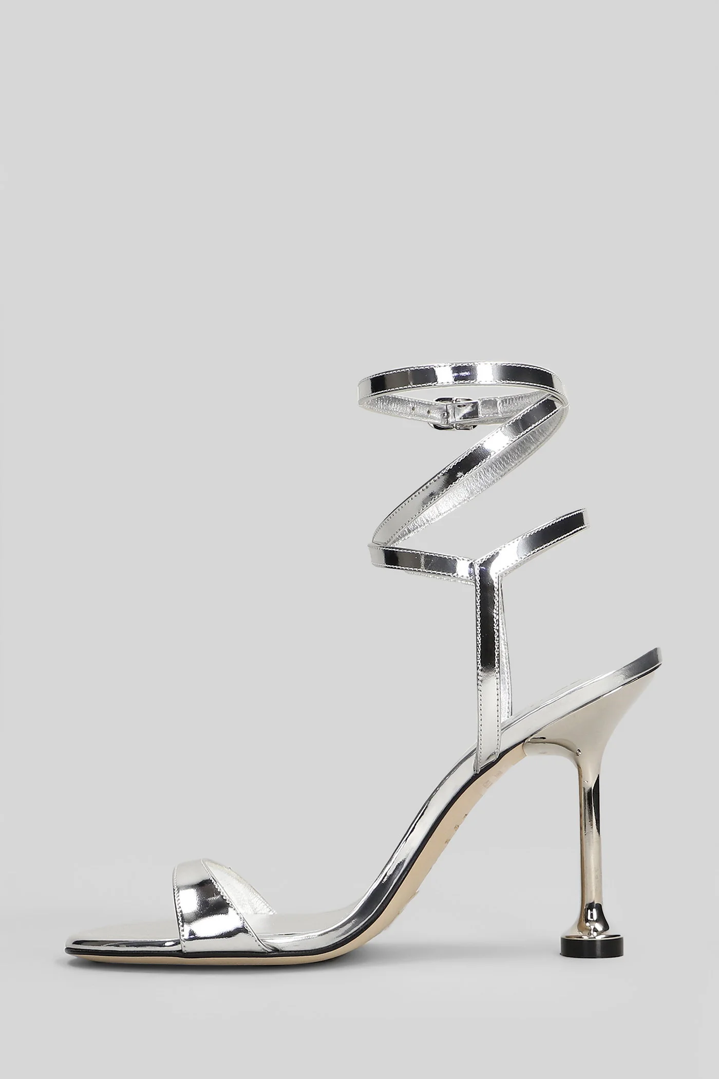 Nudistini 100 Sandals in silver leather - Image 3