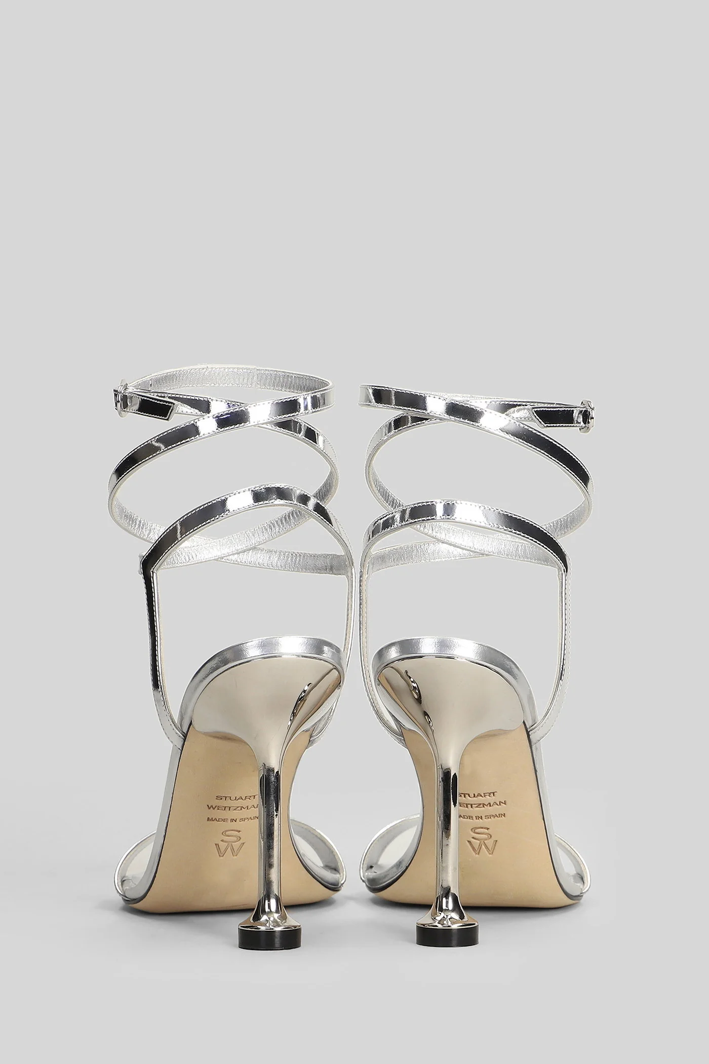 Nudistini 100 Sandals in silver leather - Image 4
