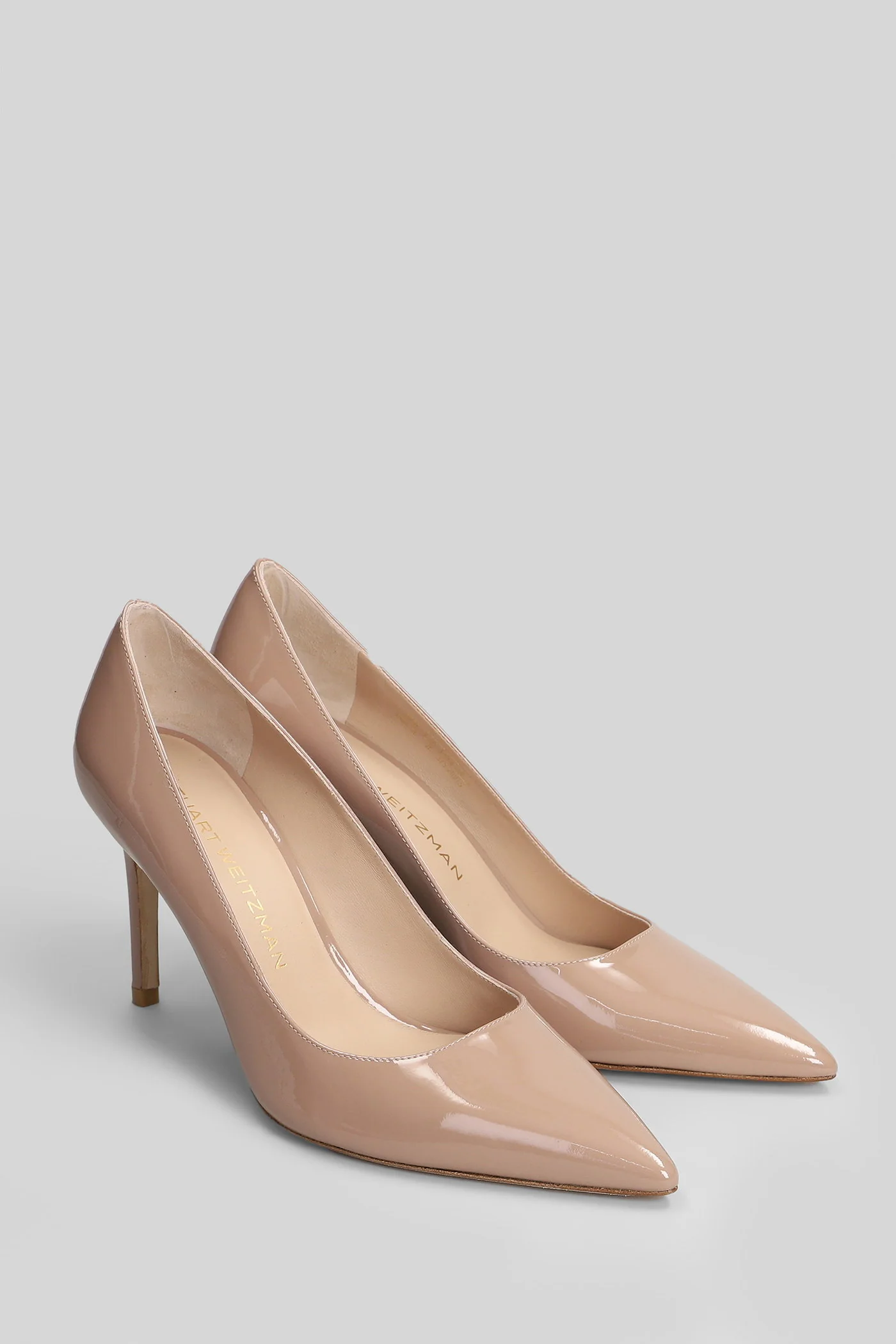 Stuart Power 85 Pumps in taupe patent leather - Image 2