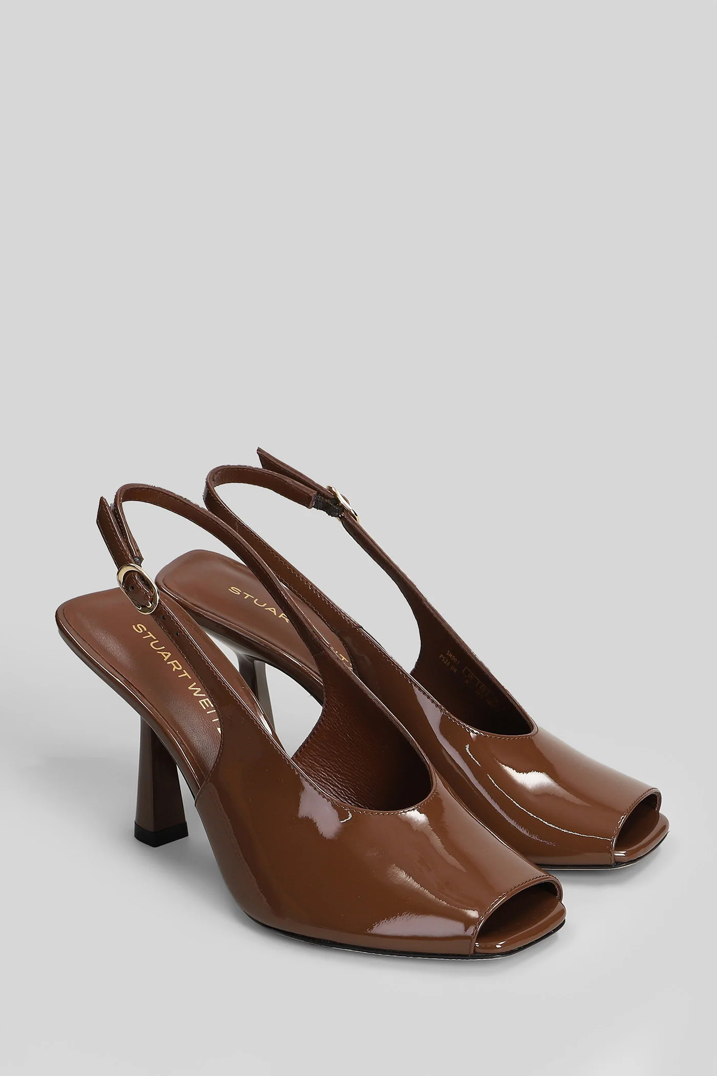 Val Slingback 85 Sandals in brown patent leather - Image 2