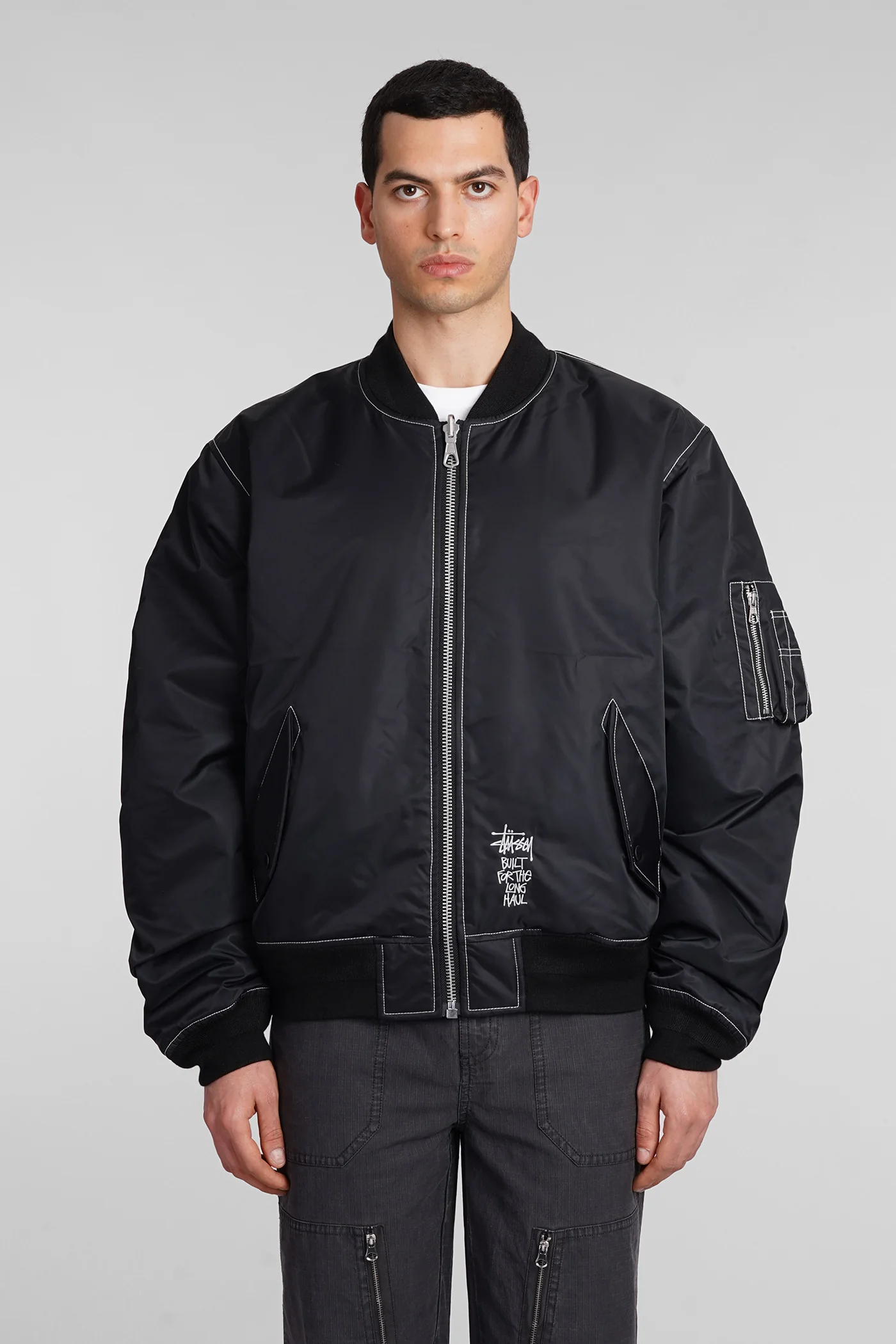 Bomber in black polyamide