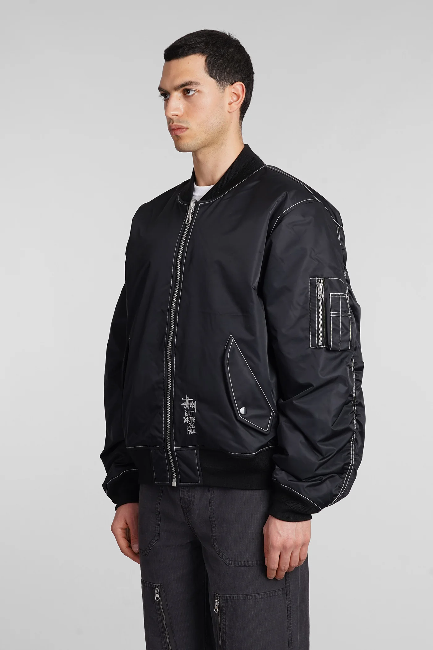 Bomber in black polyamide - Image 4
