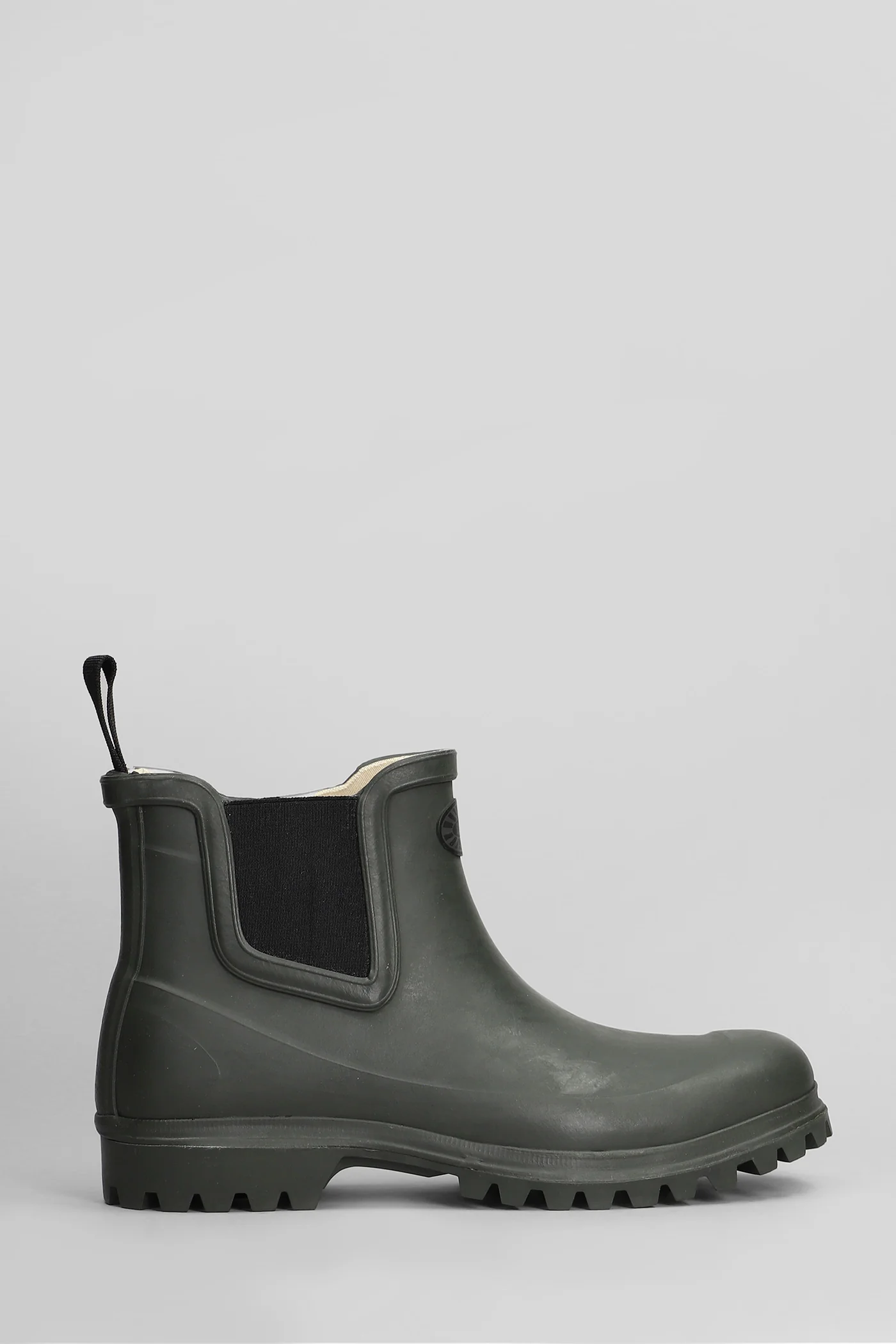 798 Rubber Boots Mid low heels Ankle boots in green rubber/plasic