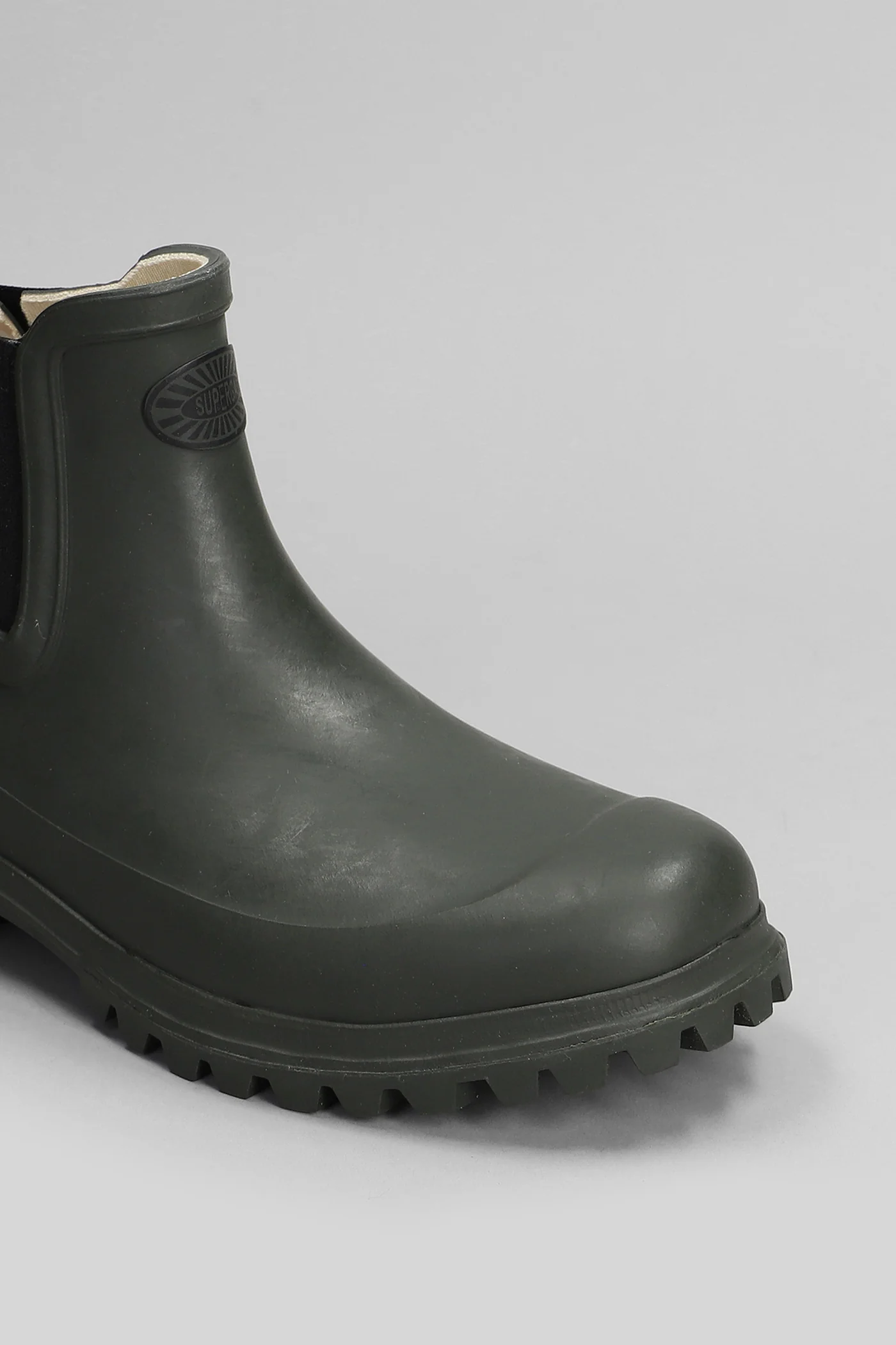 798 Rubber Boots Mid low heels Ankle boots in green rubber/plasic - Image 5