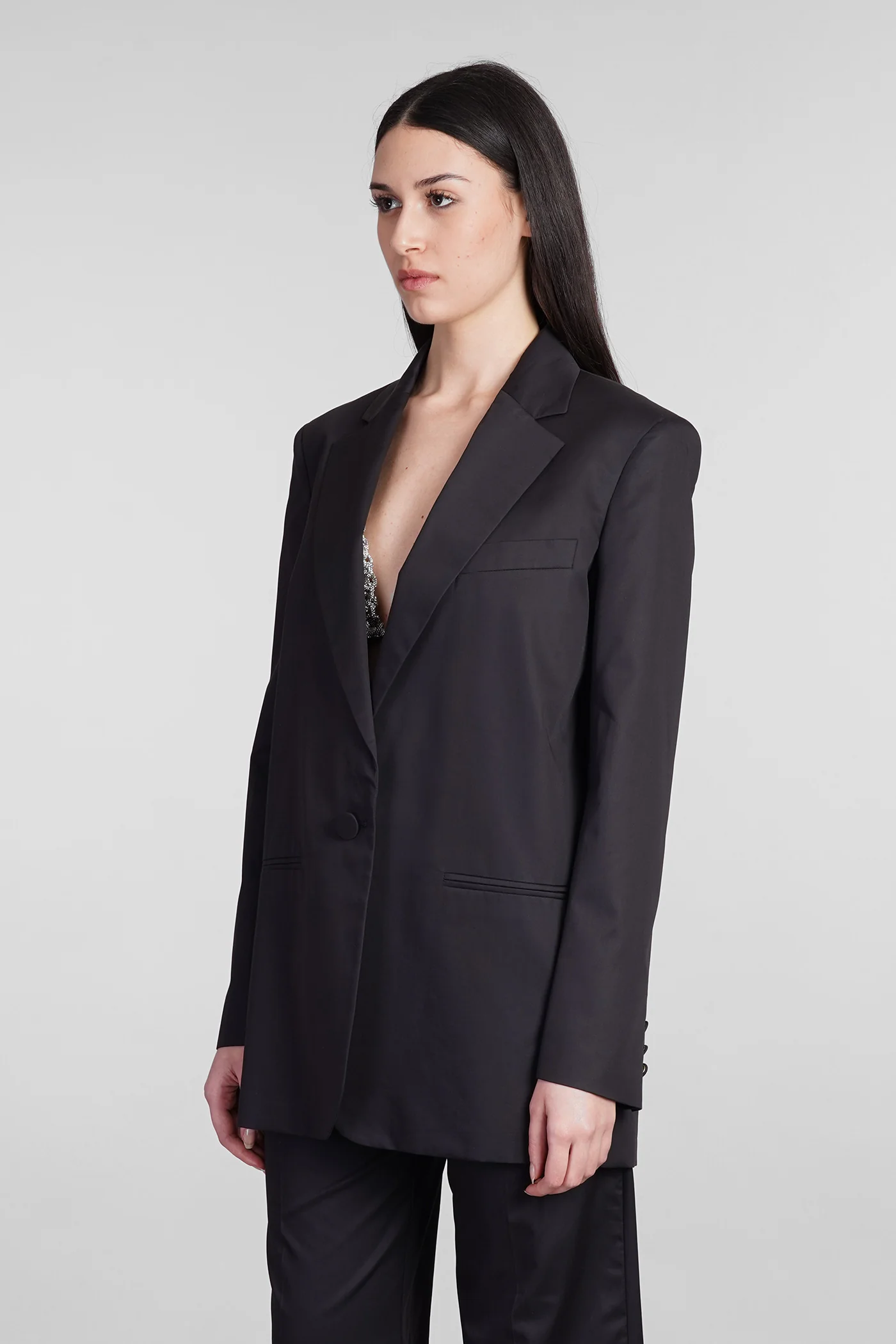 Guia Blazer in black cotton - Image 4