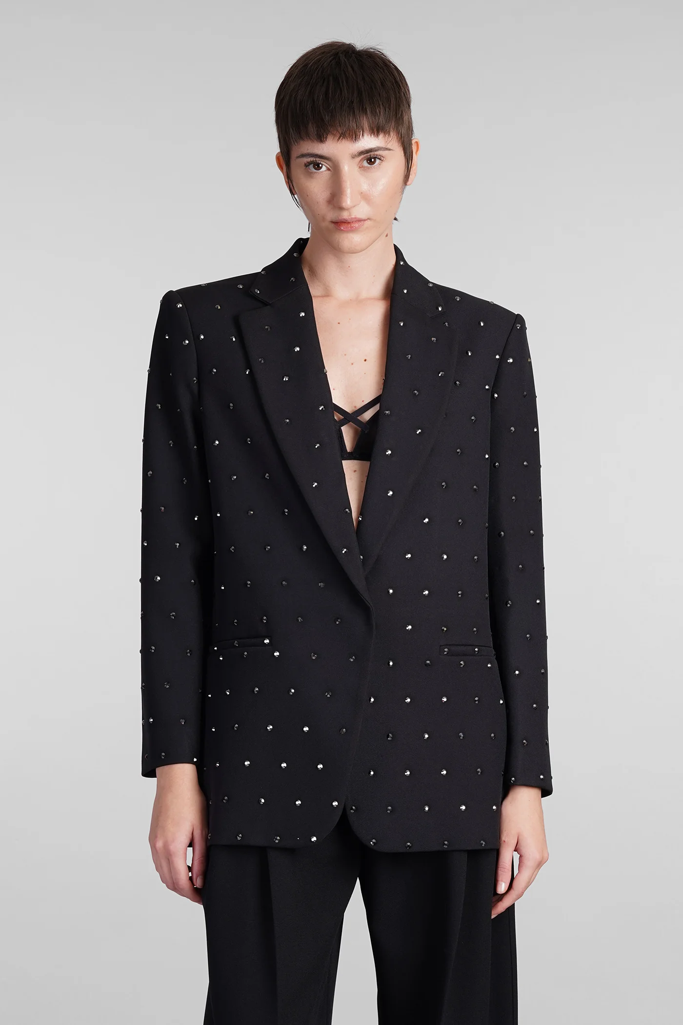 Guia Crystal Blazer in black polyester
