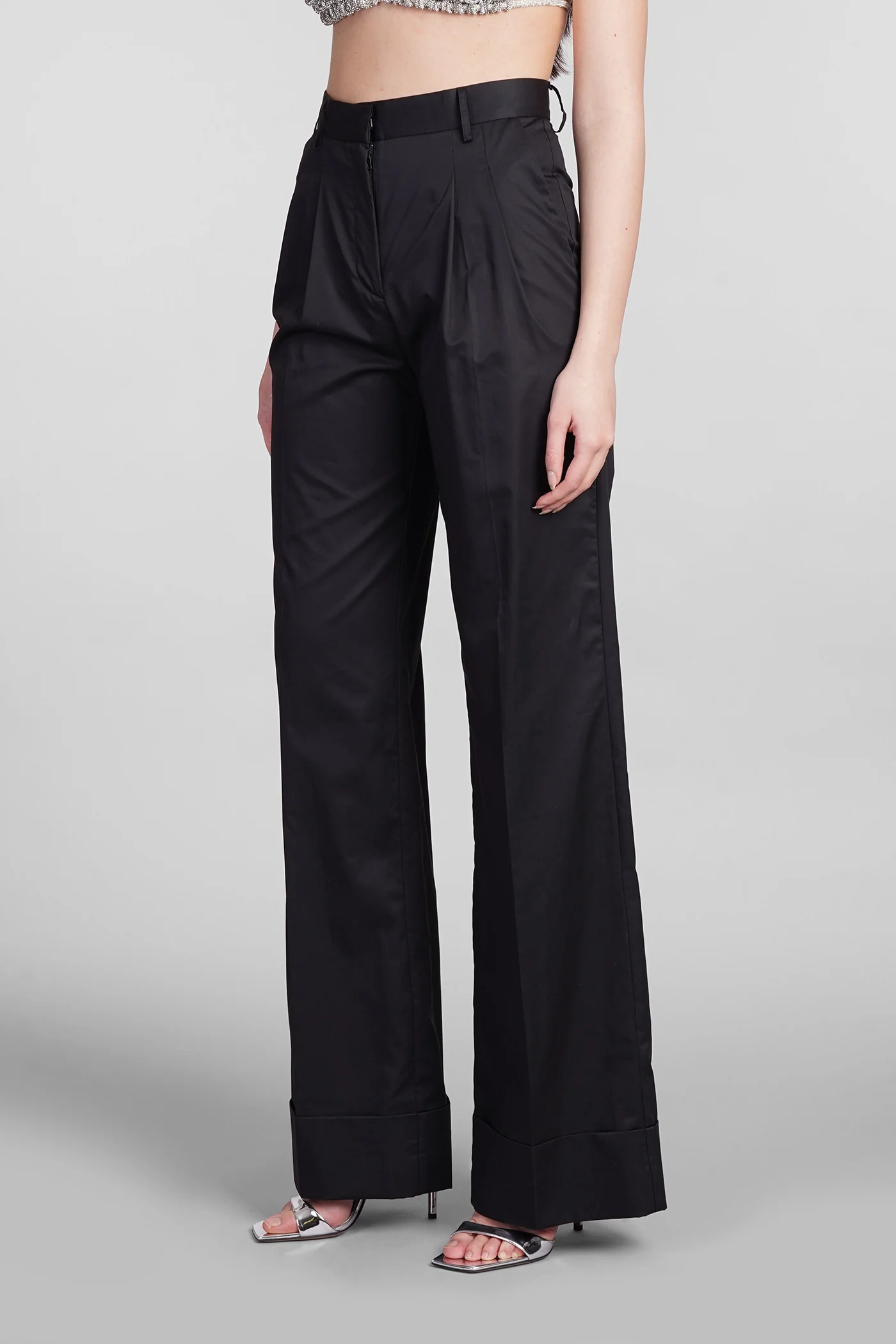 Nathalie Pants in black cotton - Image 4