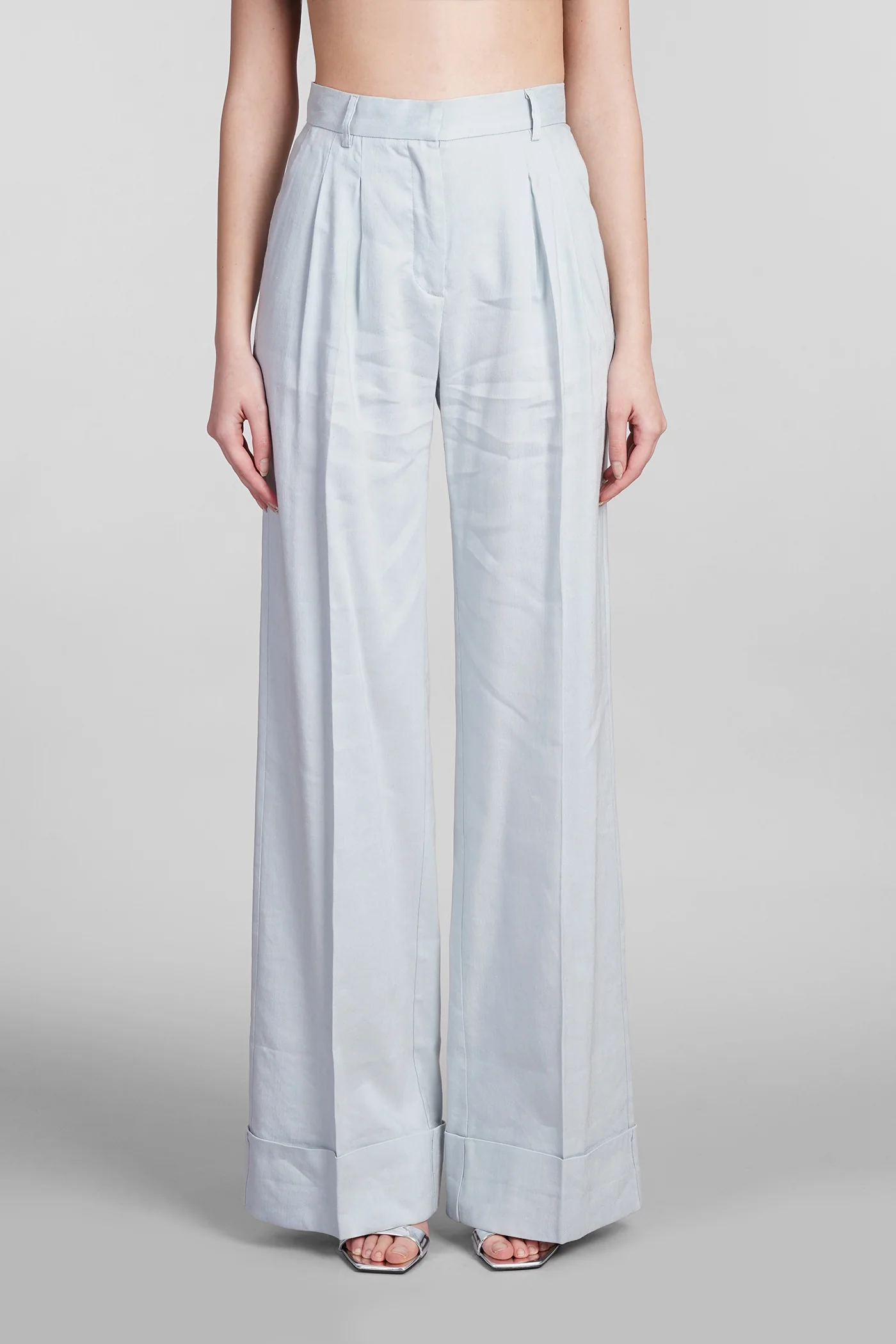 Nathalie Pants in cyan viscose
