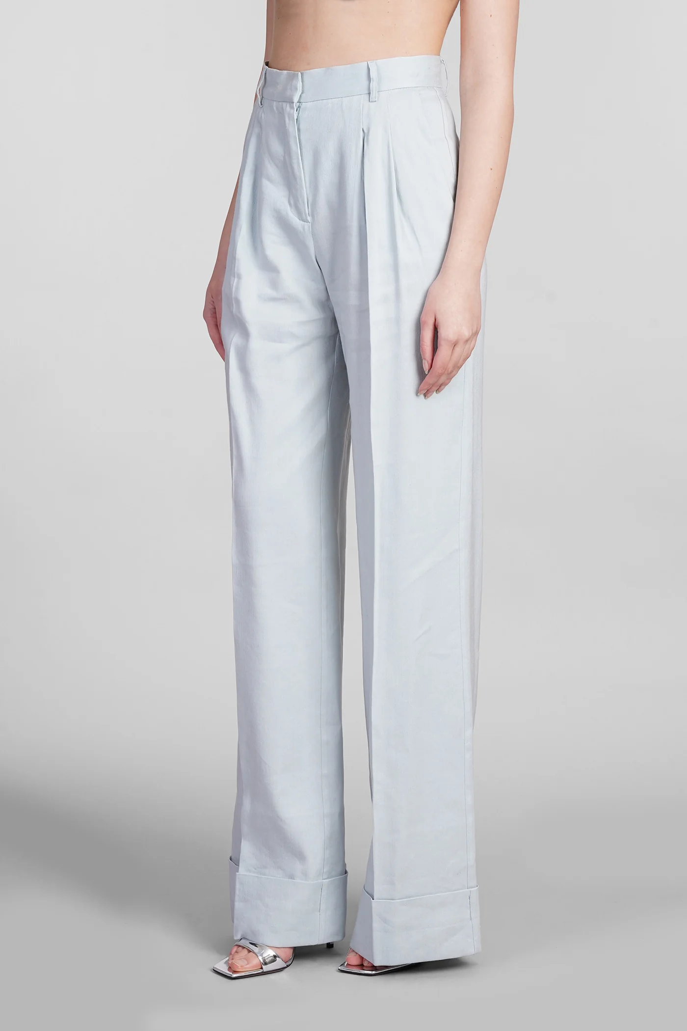 Nathalie Pants in cyan viscose - Image 4