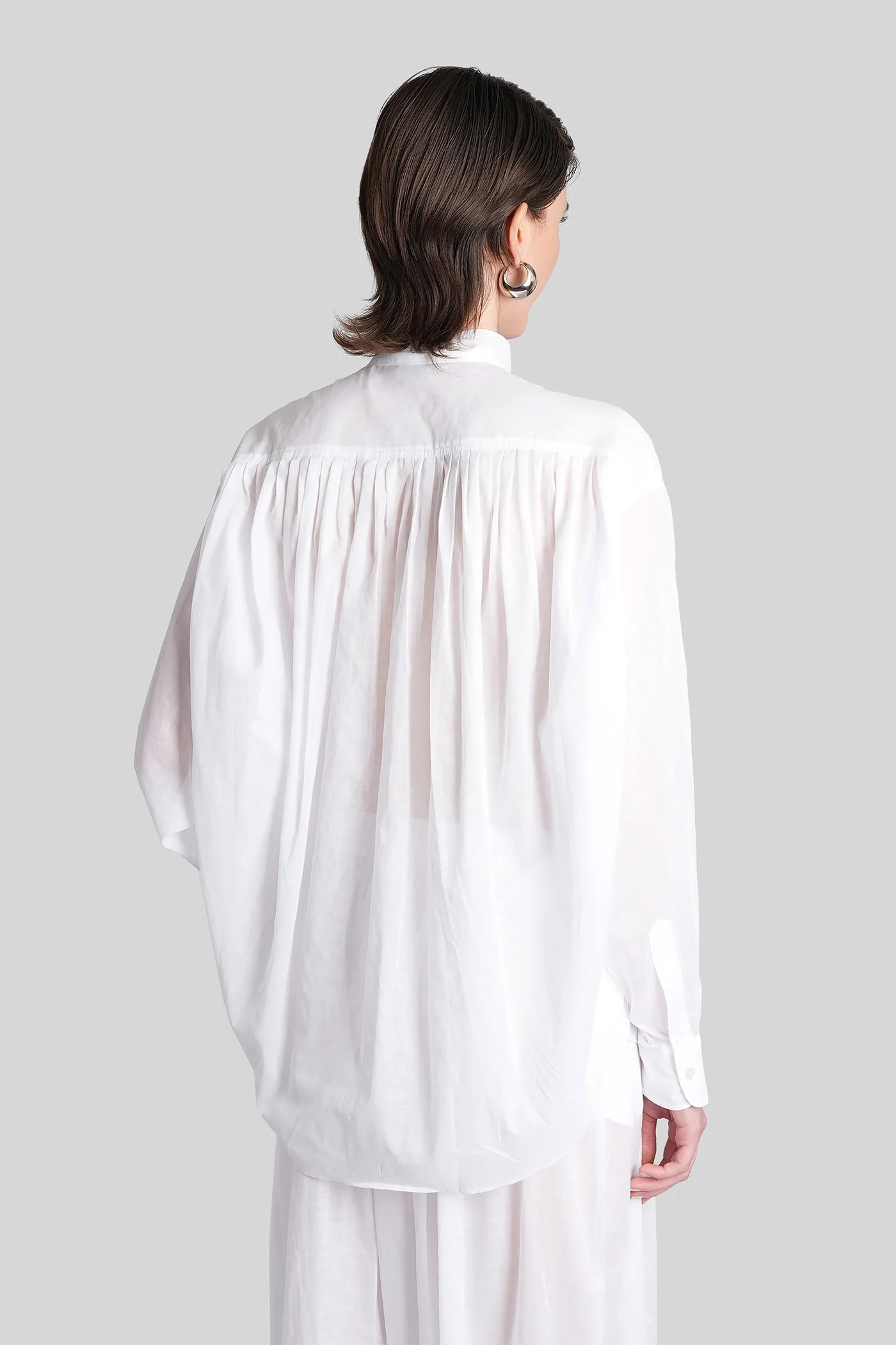 Rania Shirt in white cotton - Image 3