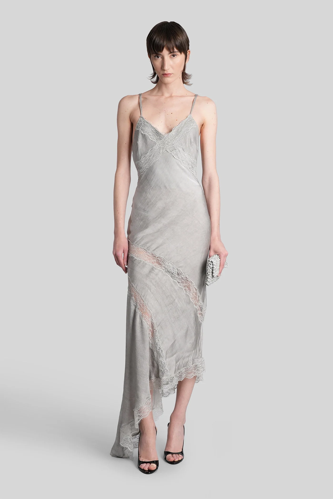 Rosetta Mini dress in grey viscose