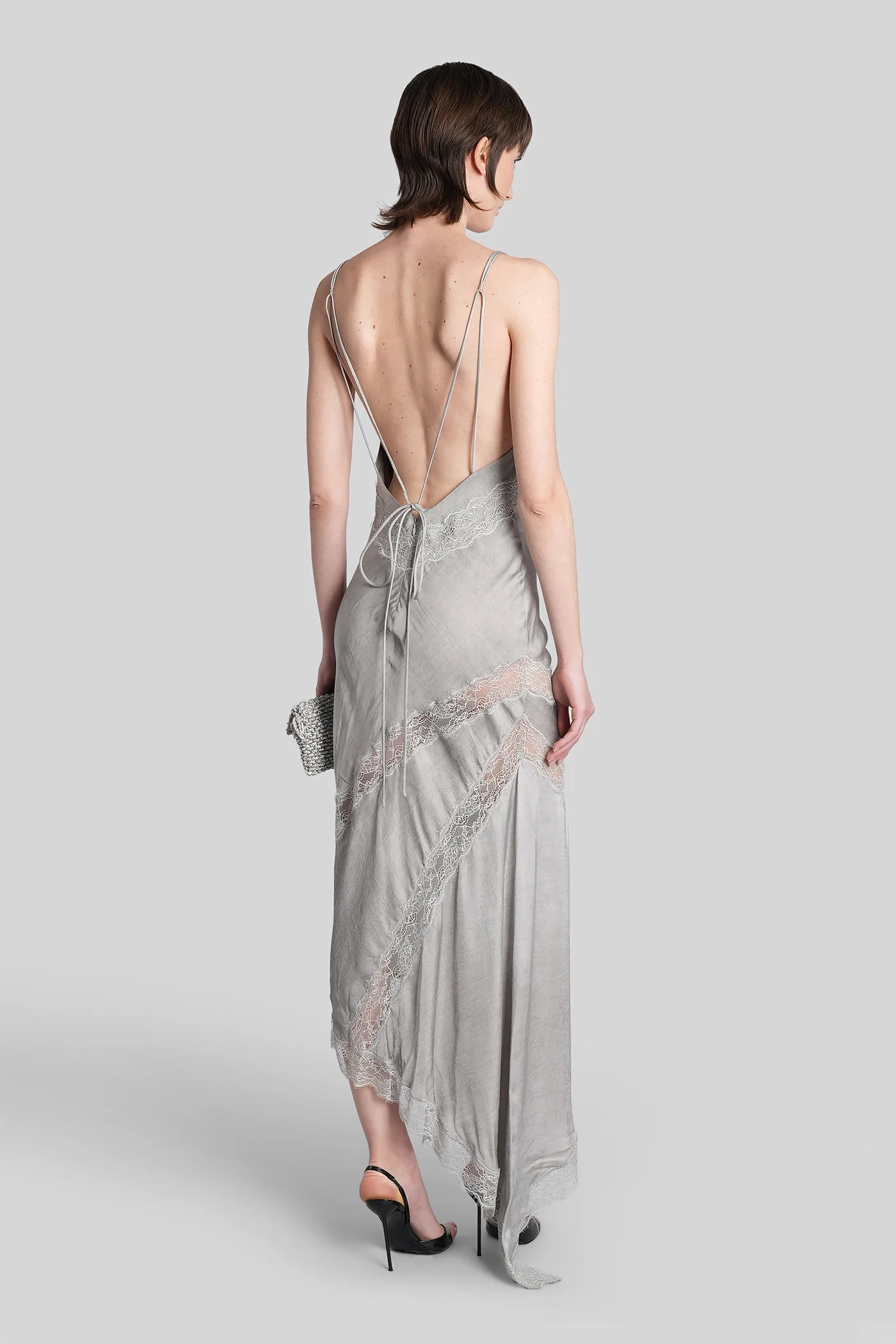 Rosetta Mini dress in grey viscose - Image 3