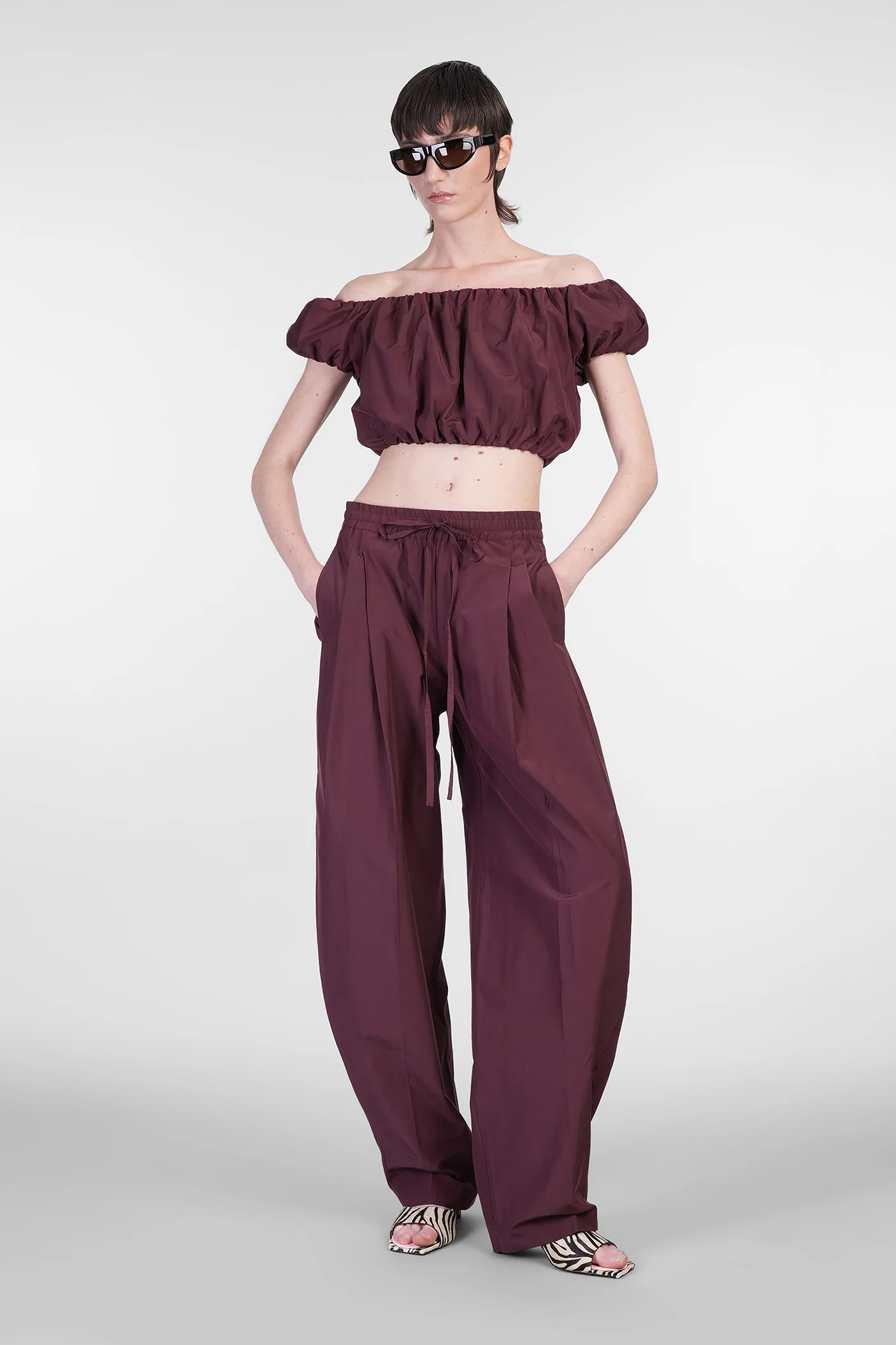 Wade Pants in bordeaux polyester - Image 2