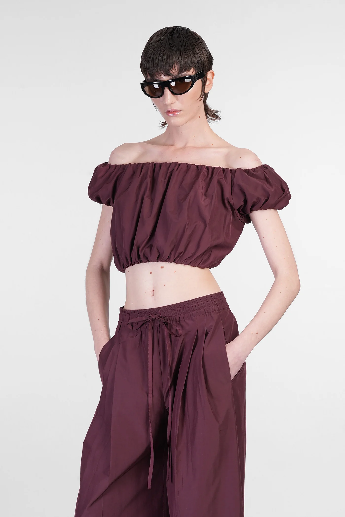 Whitely Top Topwear in bordeaux polyester