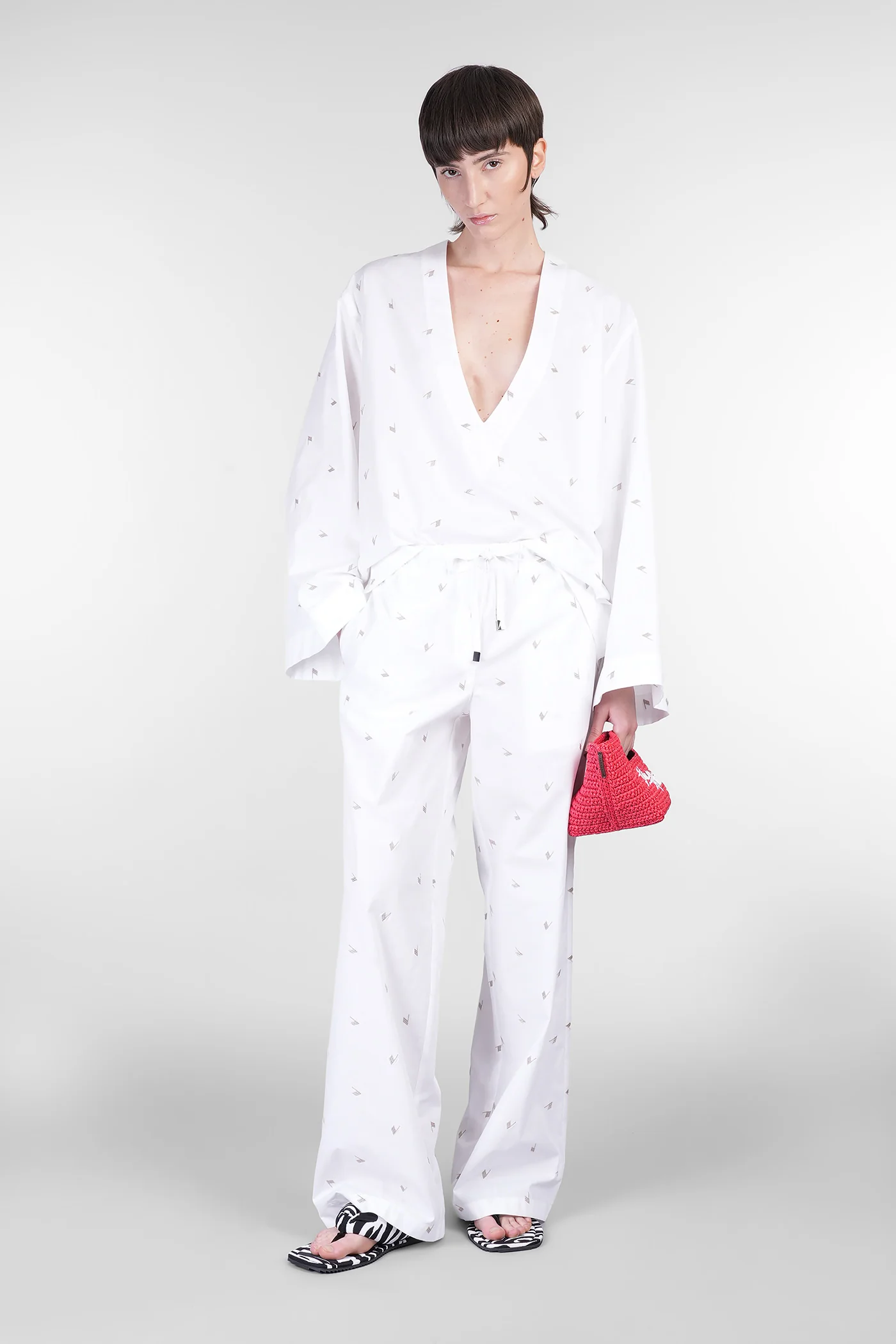 Blouse in white cotton - Image 2