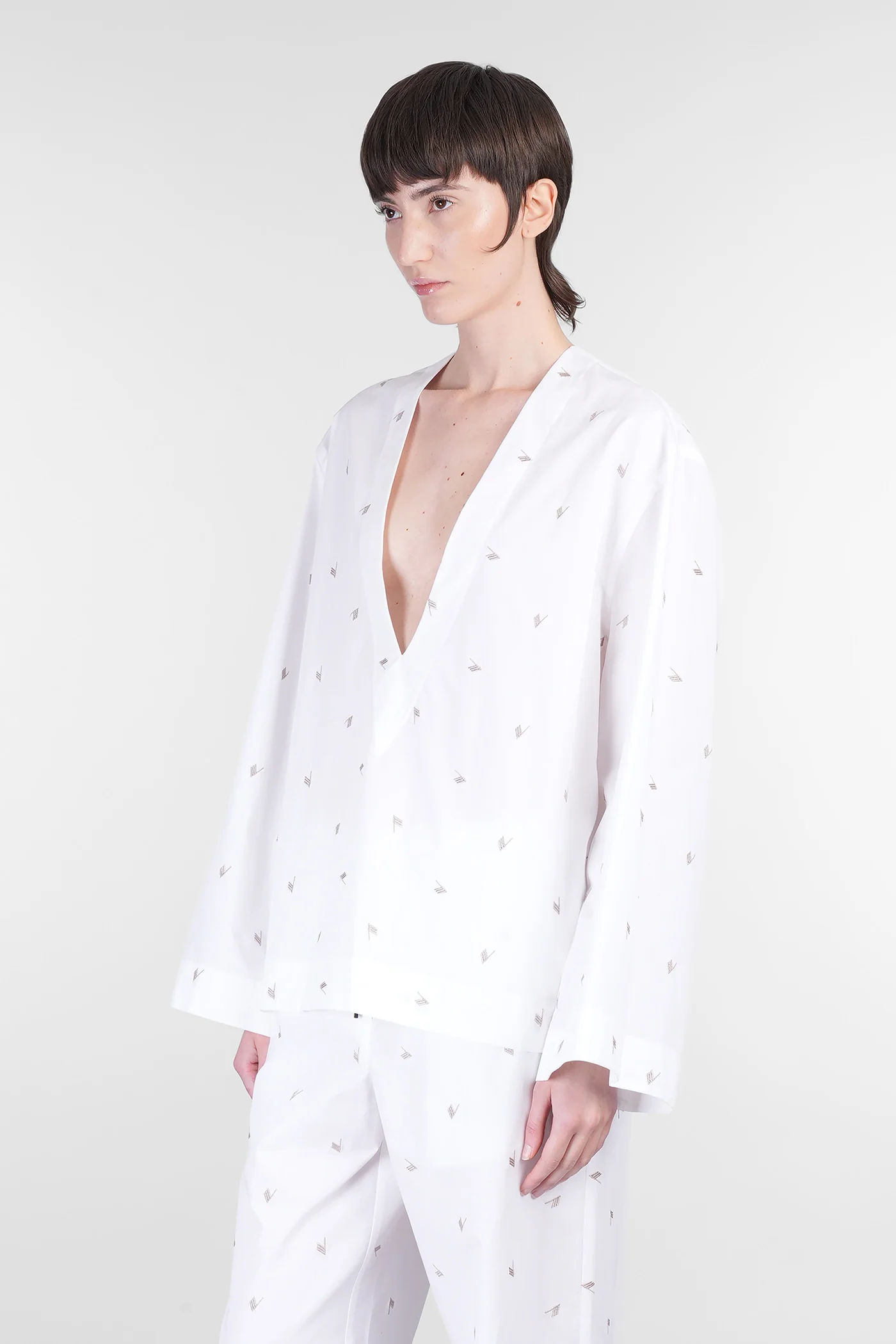 Blouse in white cotton - Image 4