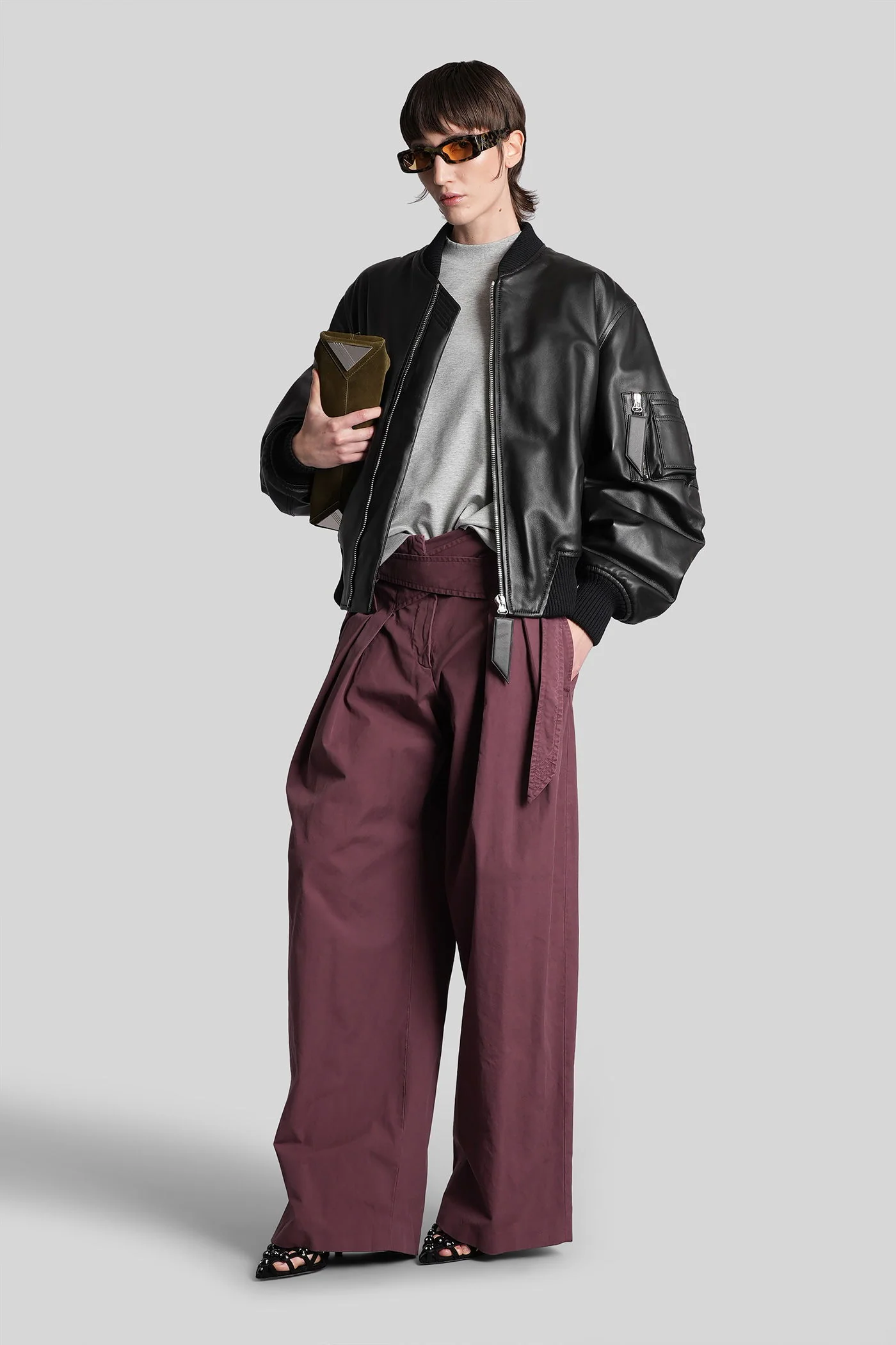 Bomber Jacket in black leather - Image 2