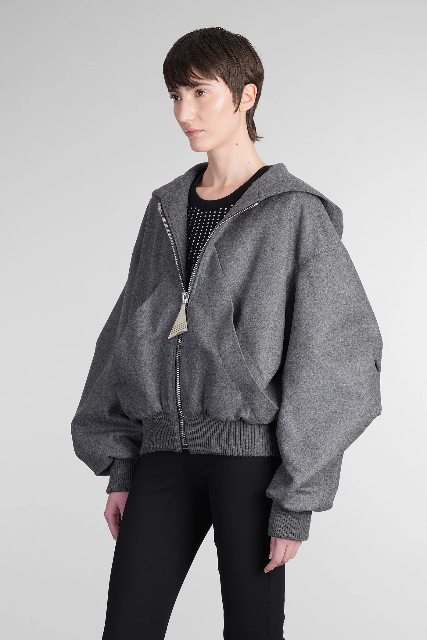 Bomber Jacket in grey wool - Image 4