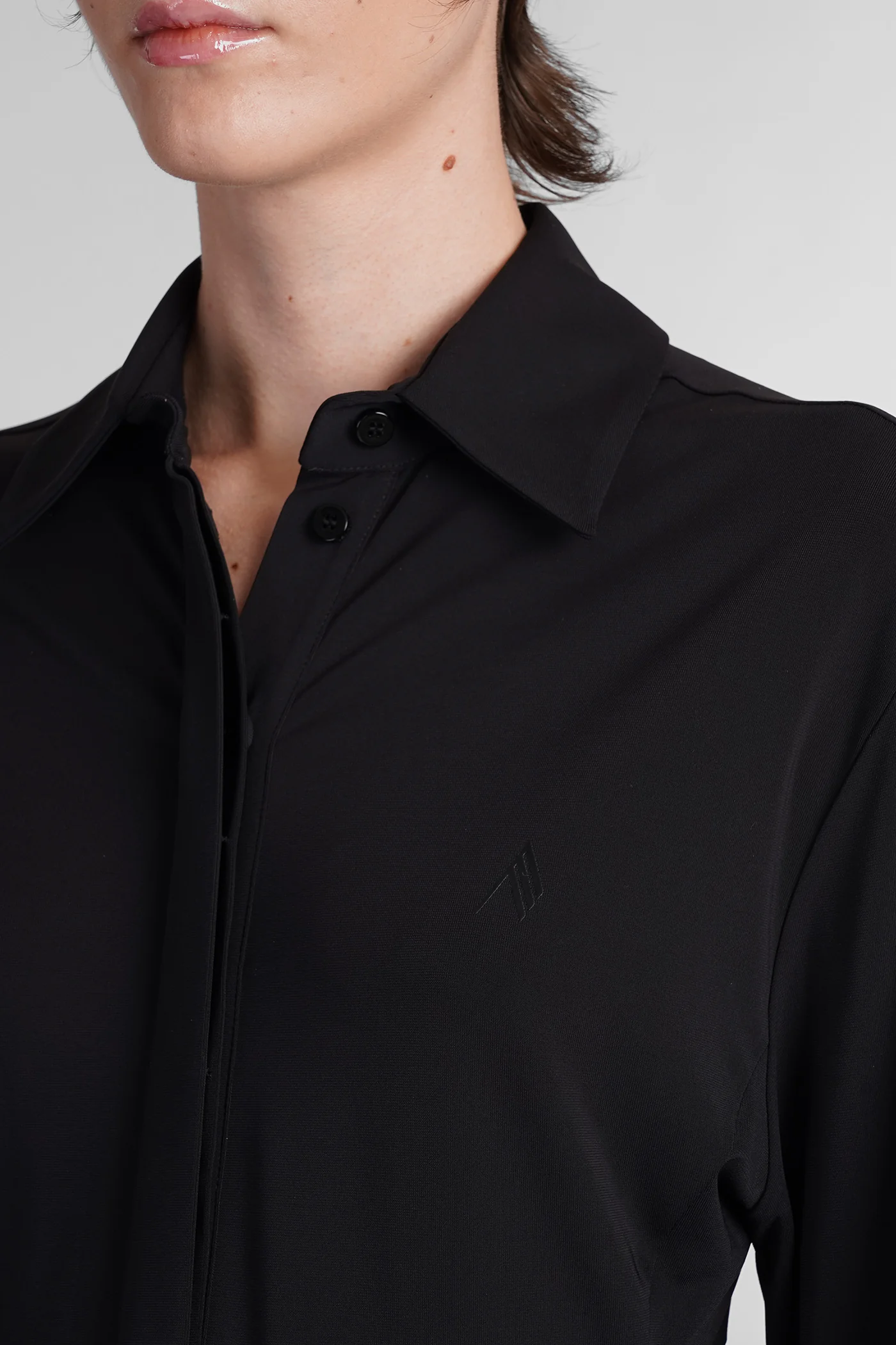 Dress woman  in black acetate - Image 5