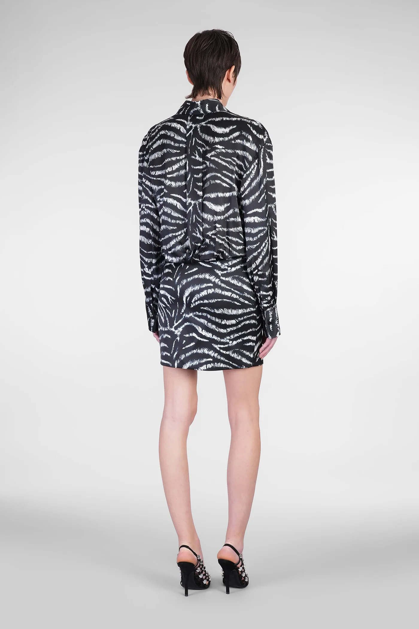 Dress woman in black cotton - Image 3
