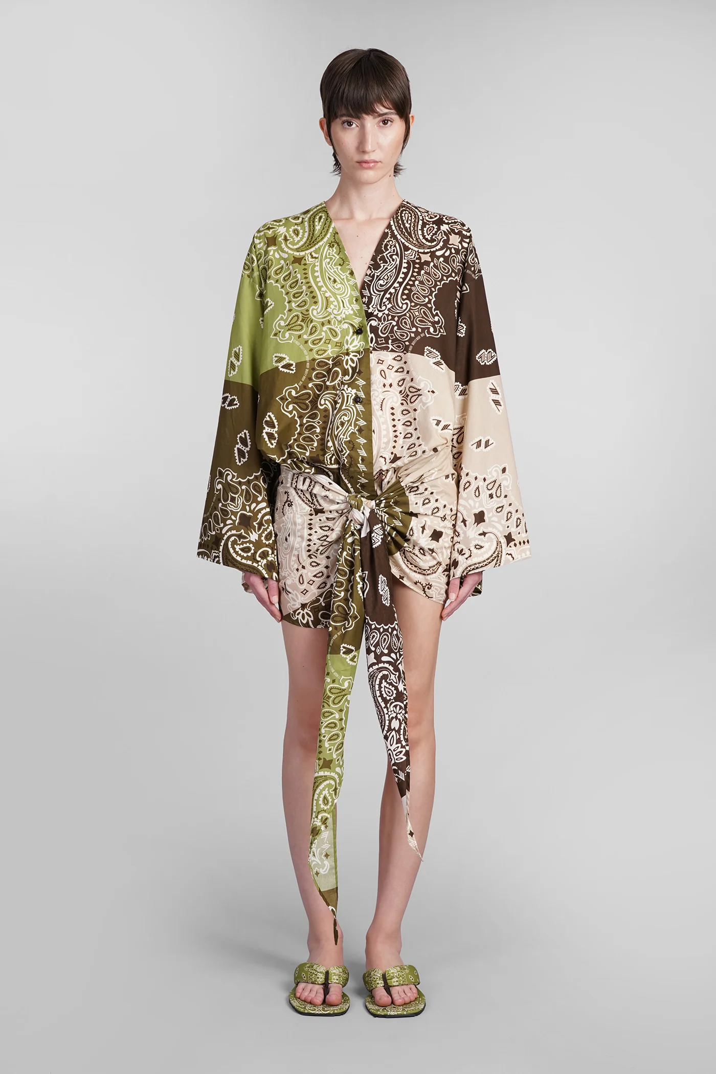Dress woman in multicolor cotton