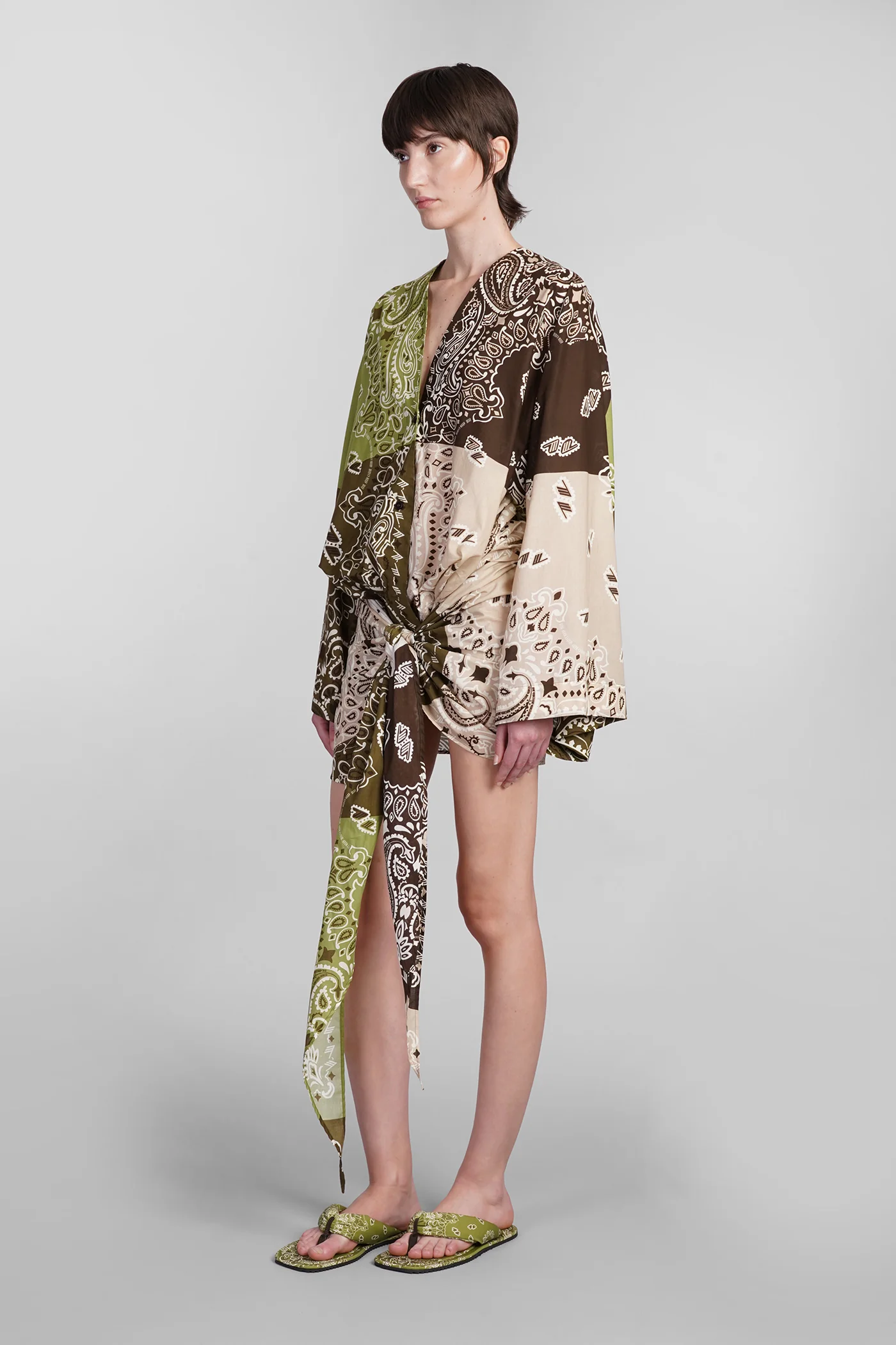 Dress woman in multicolor cotton - Image 4