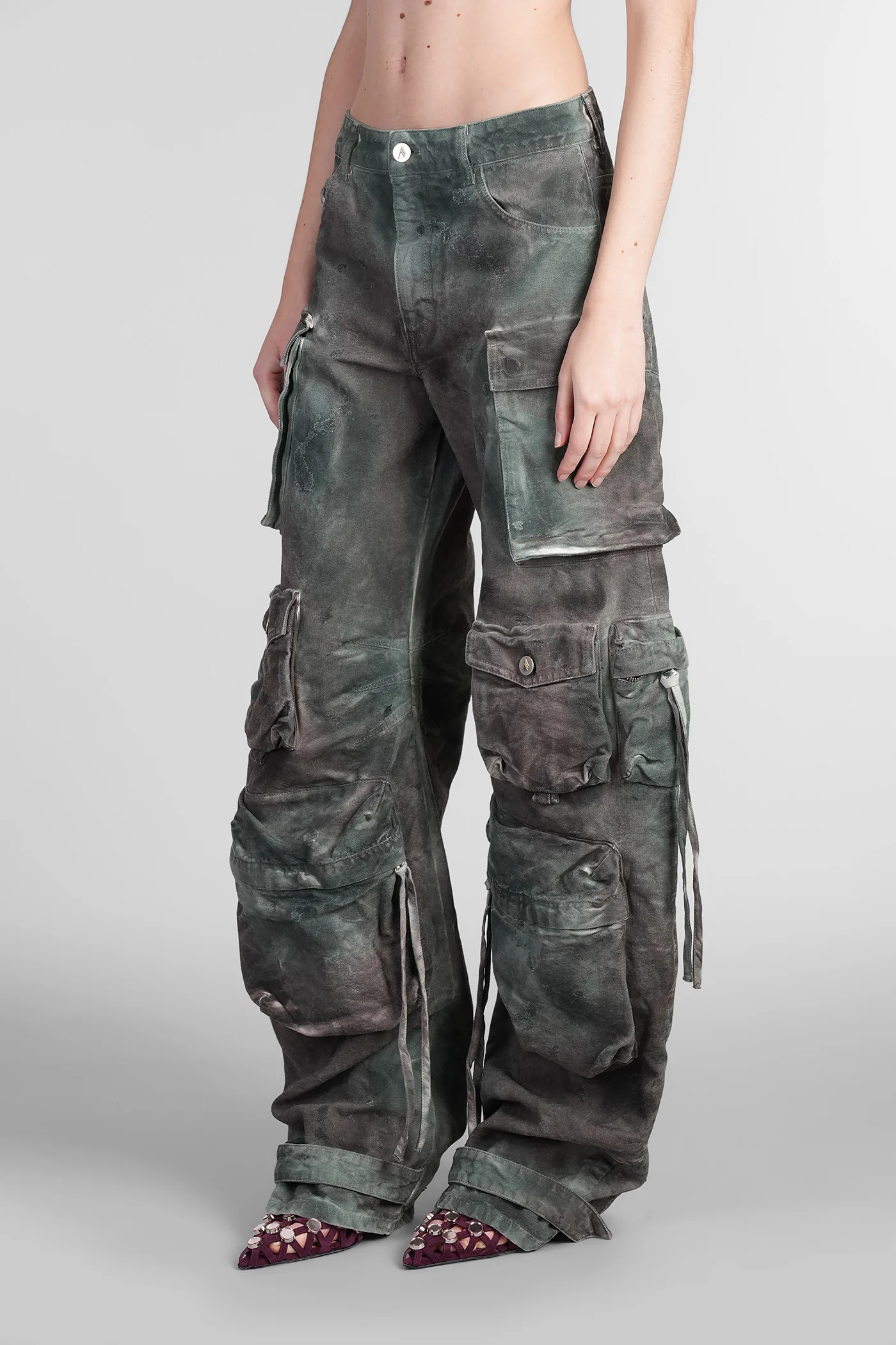 Fern Jeans in green cotton - Image 4