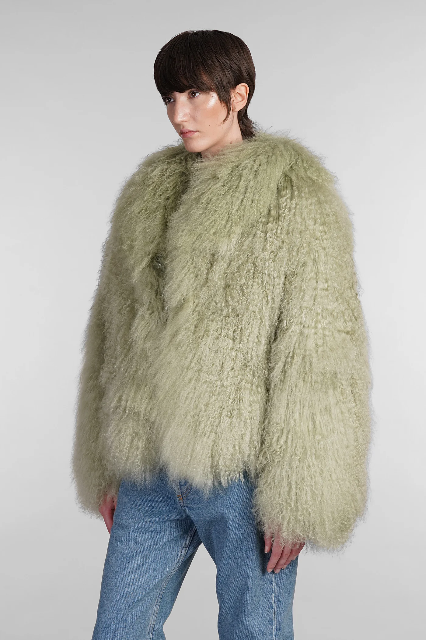 Fur & Shearling in green leather - Image 4