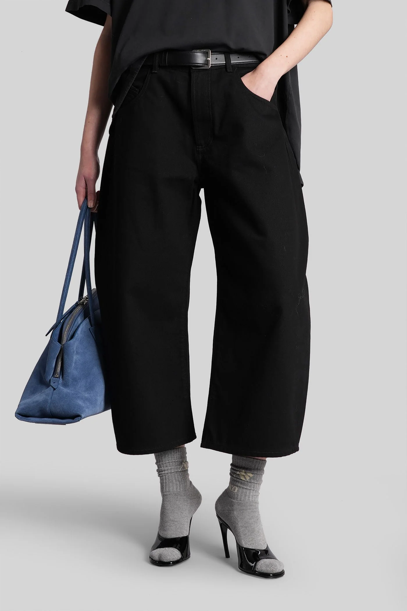 Jeans in black cotton