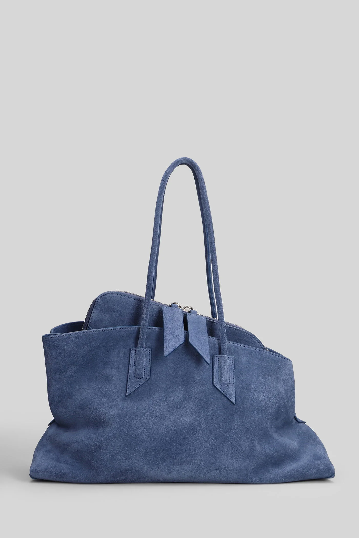La passeggiata medium Shoulder bag in cyan suede