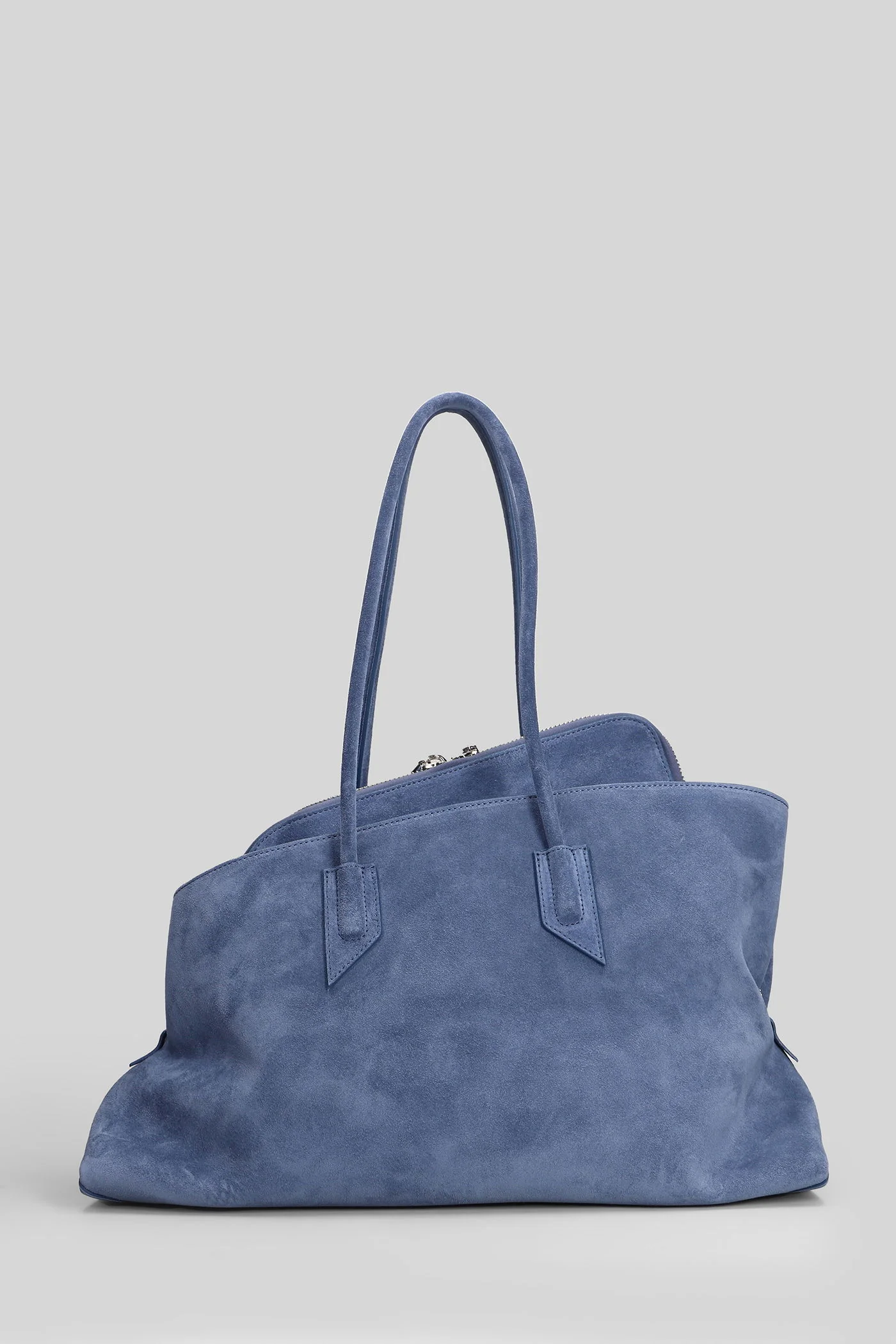 La passeggiata medium Shoulder bag in cyan suede - Image 3