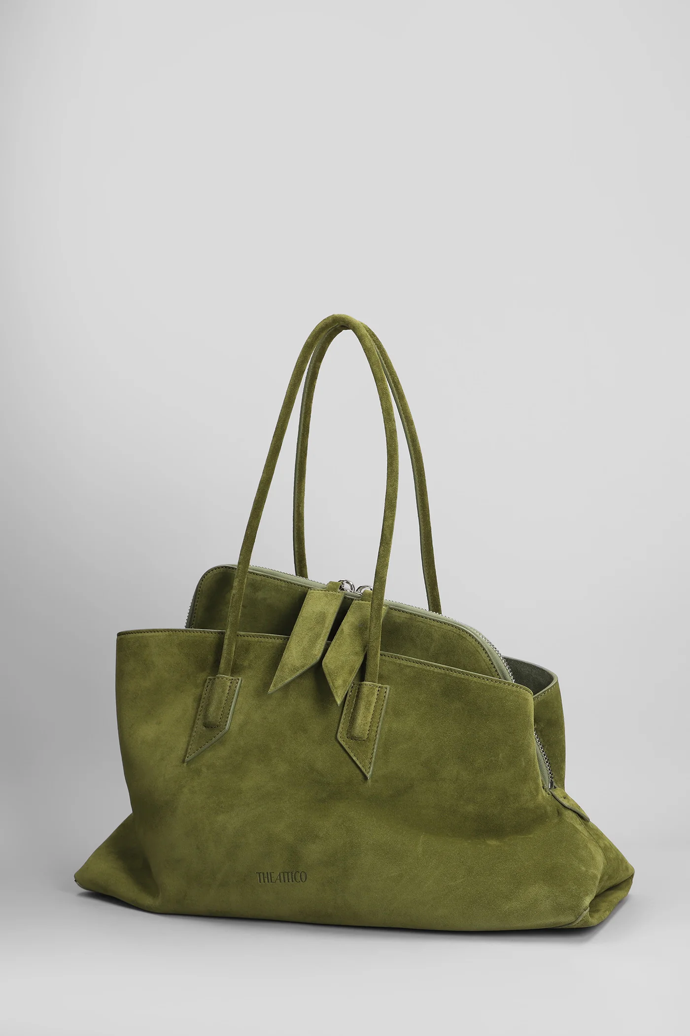 La passeggiata Shoulder bag in khaki suede - Image 2