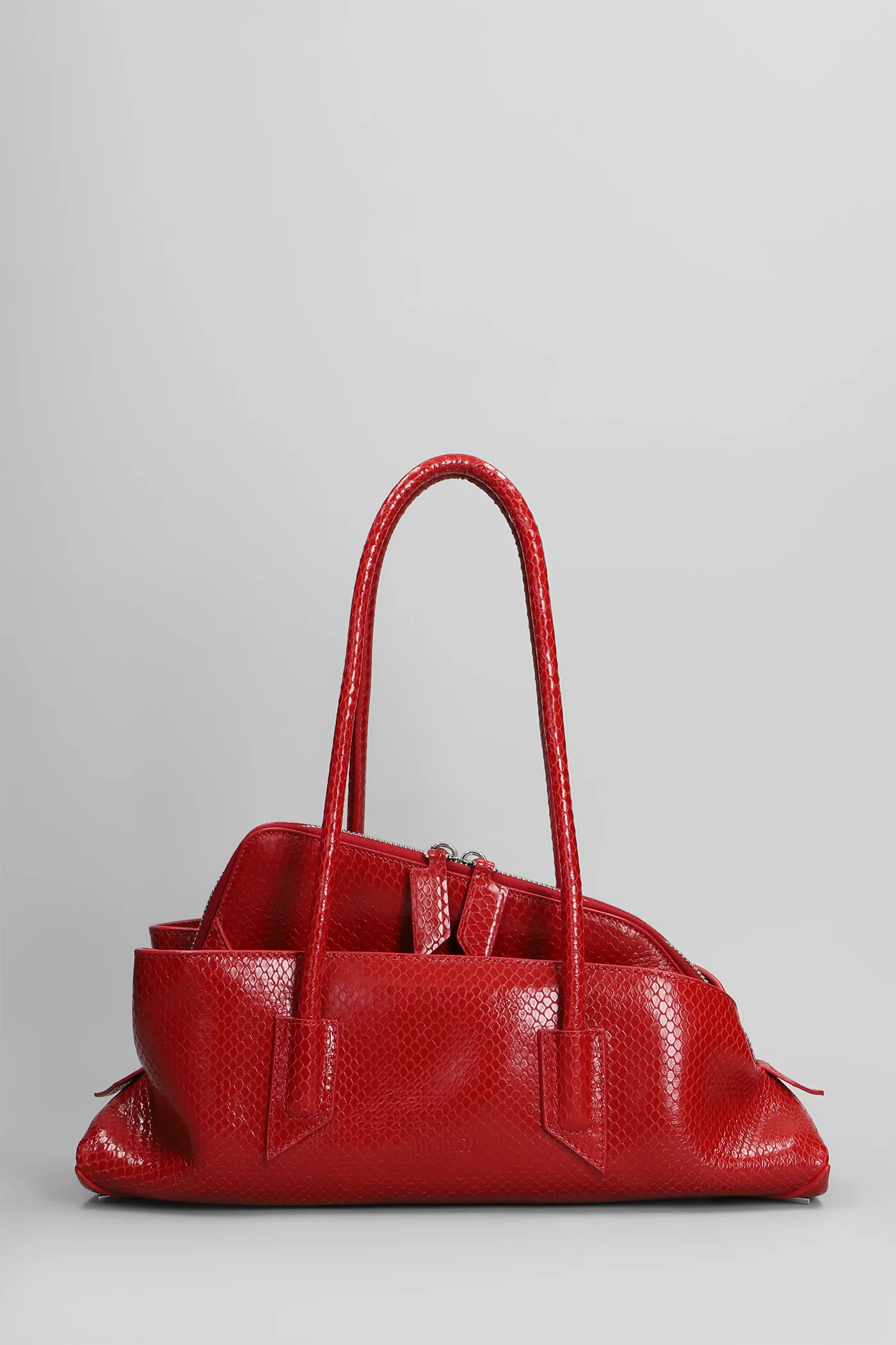 La passeggiata small Shoulder bag in red leather - Image 21