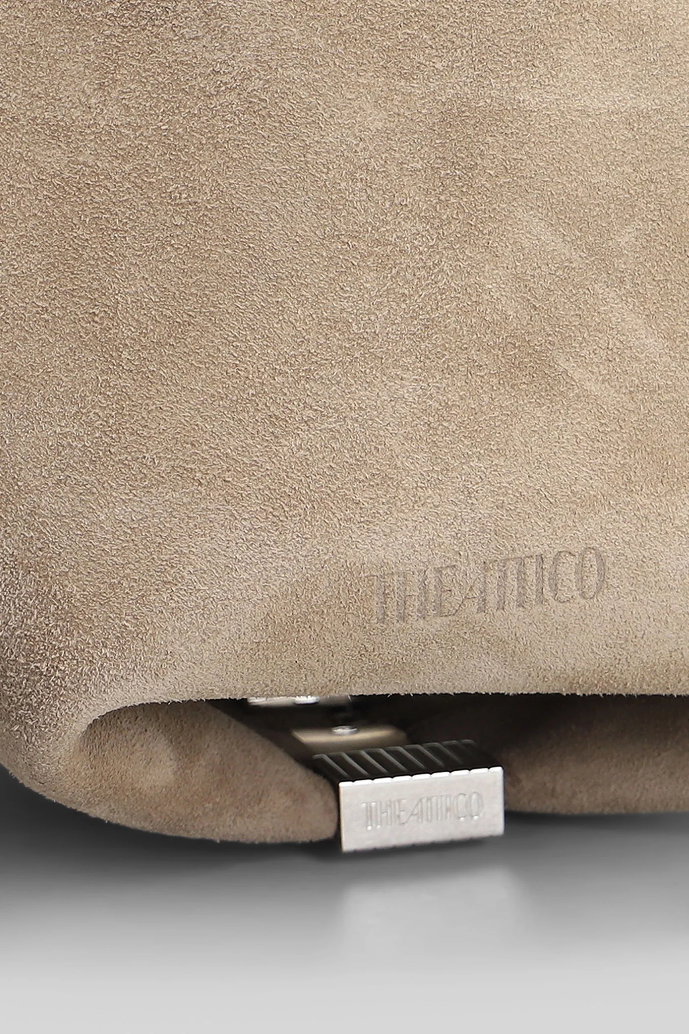 La scoop medium Shoulder bag in beige suede - Image 4