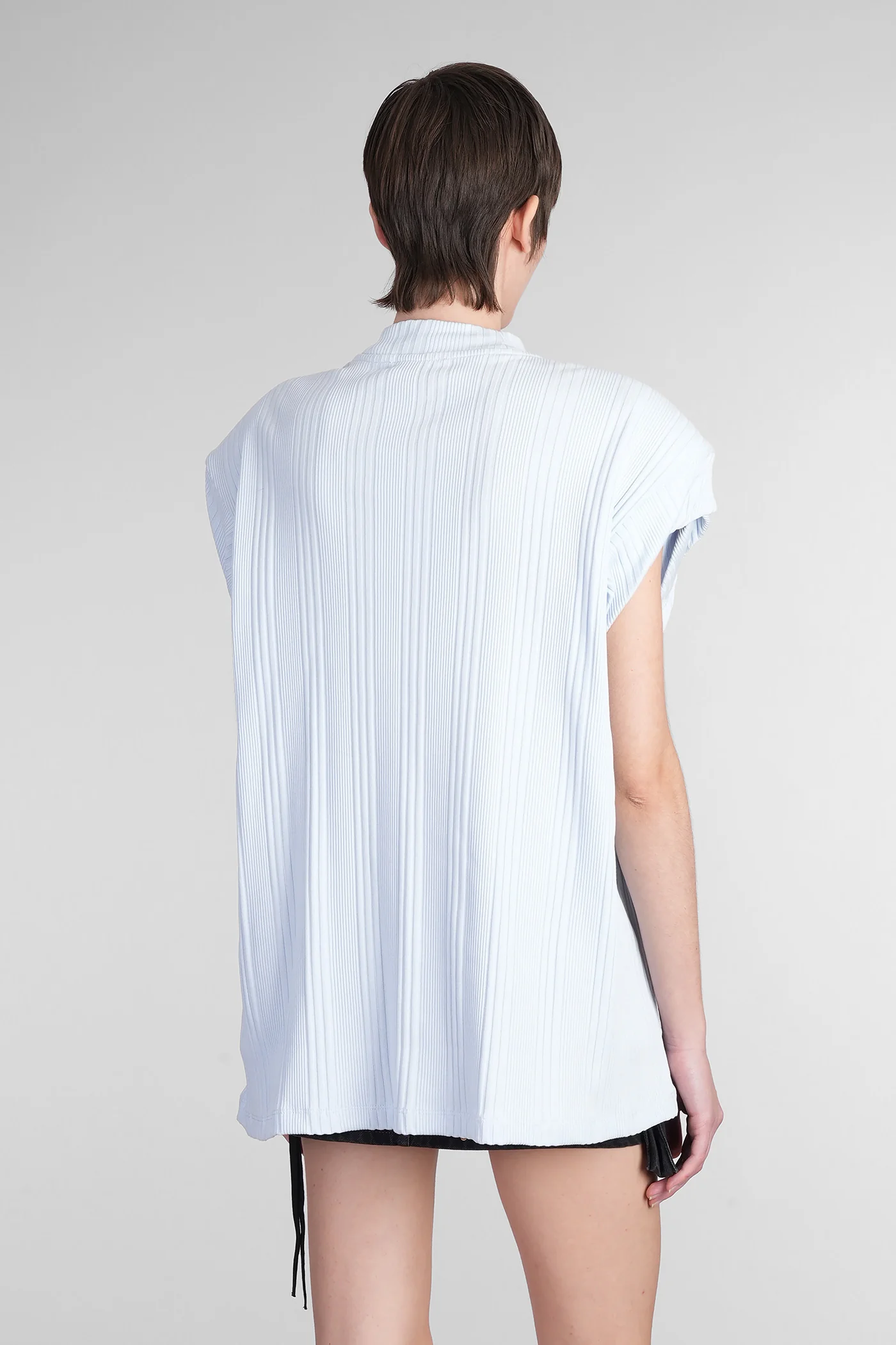 Laurie T-Shirt in cyan cotton - Image 3