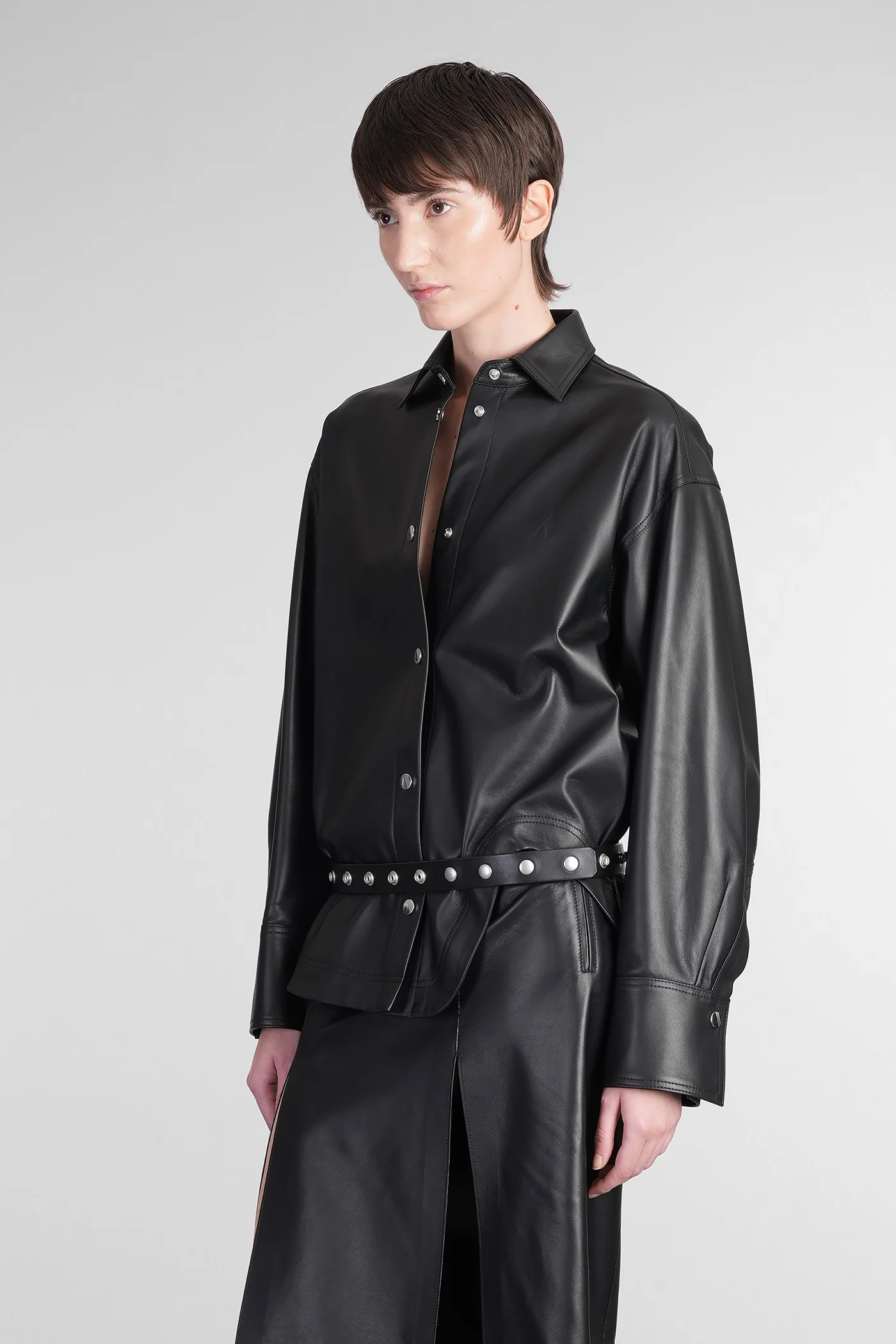Leather jacket in black leather - Image 4