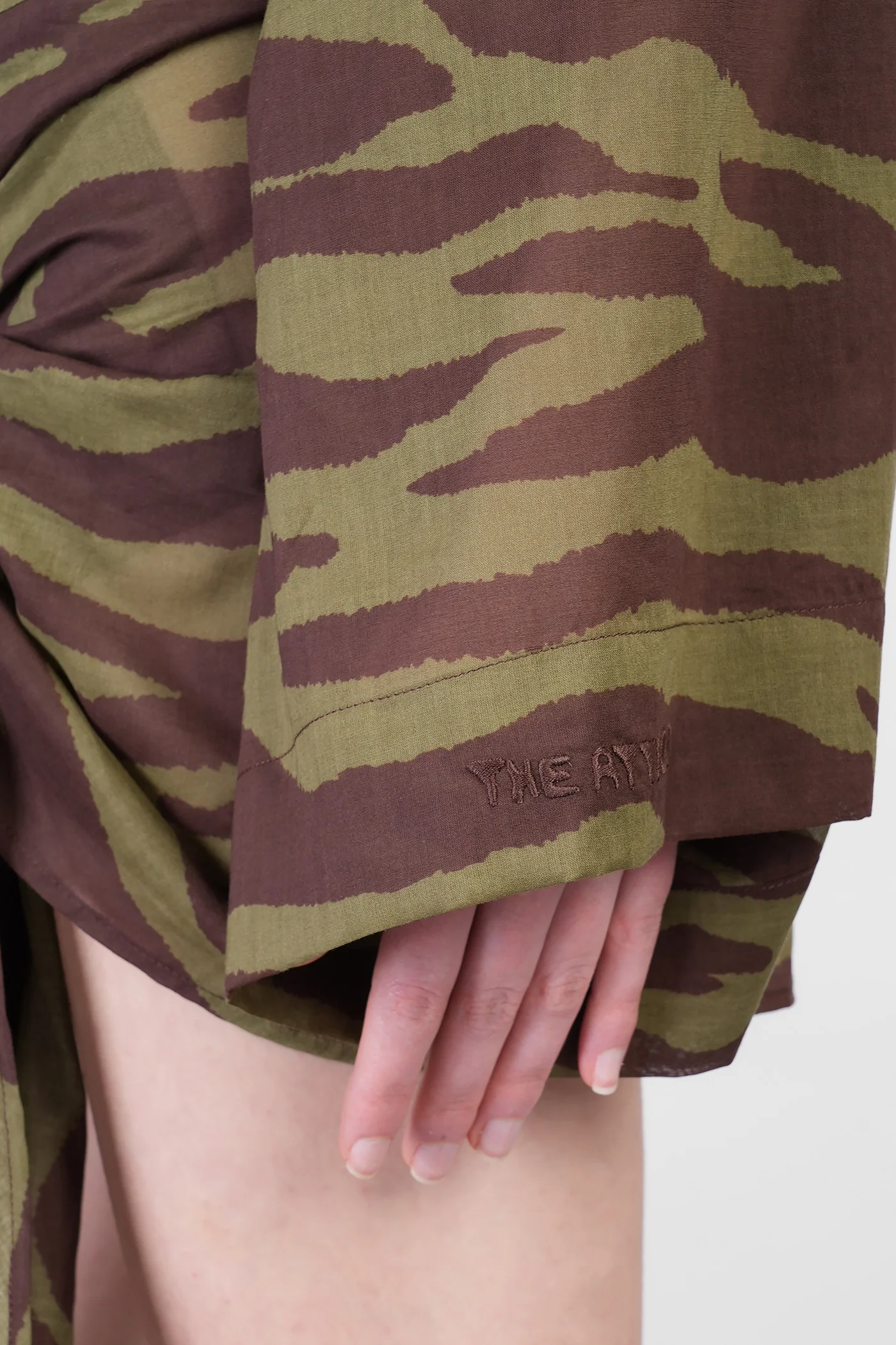 Mini dress in camouflage cotton - Image 5