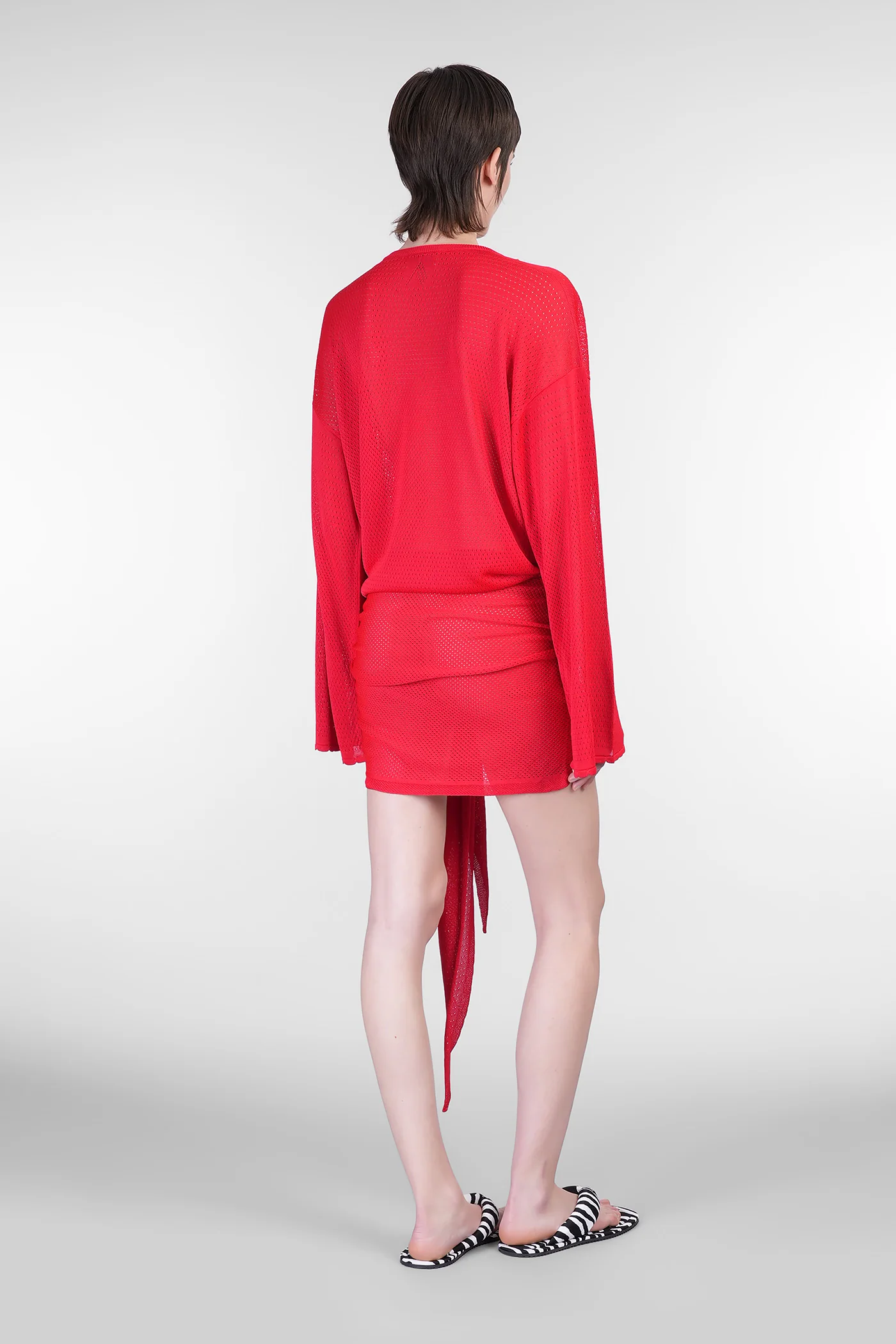 Mini dress in red viscose - Image 3