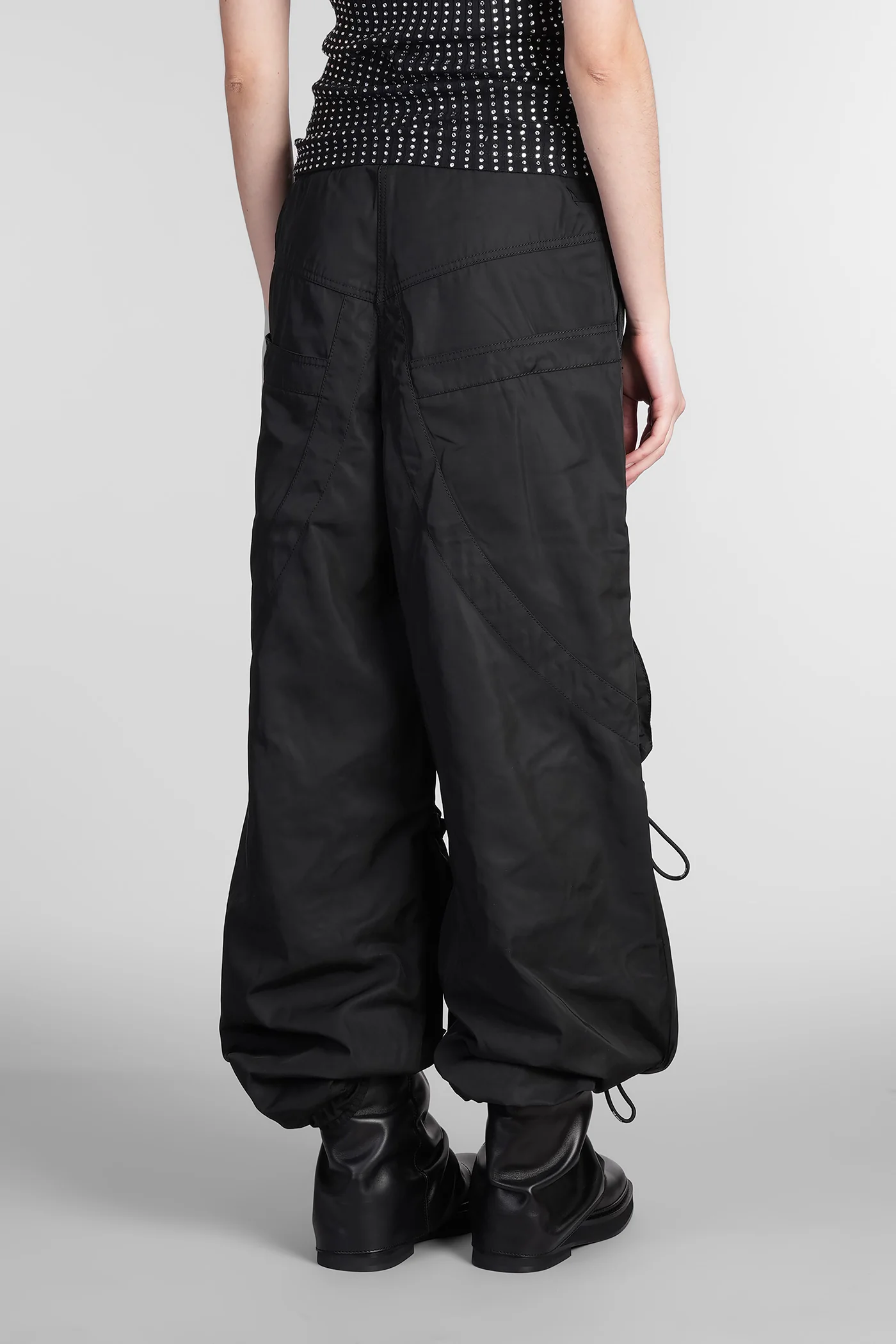 Pants in black polyester - Image 3