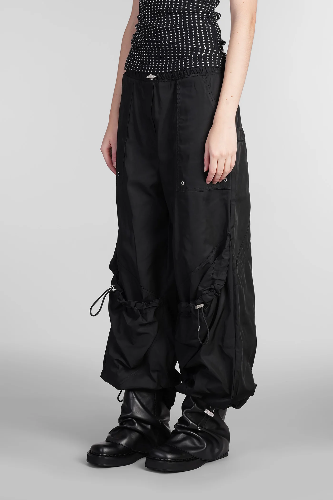 Pants in black polyester - Image 4