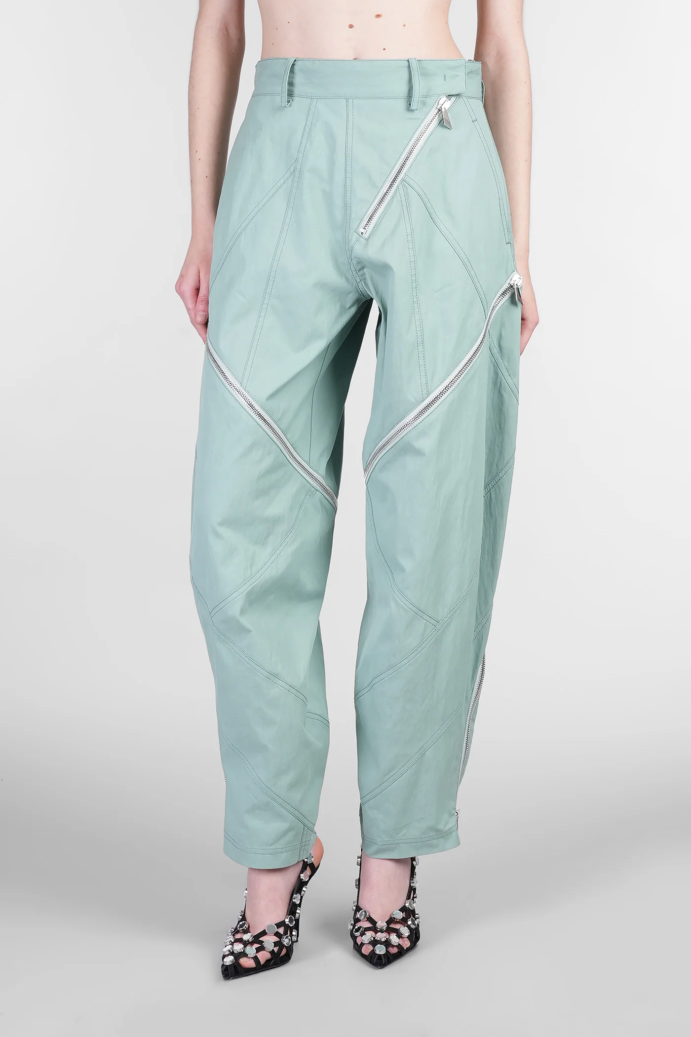 Pants in green cotton